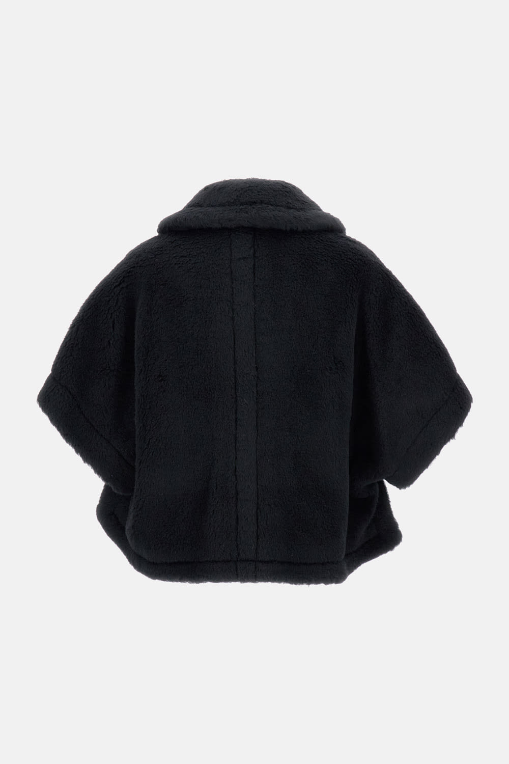 Max Mara Lapel Cape In Black