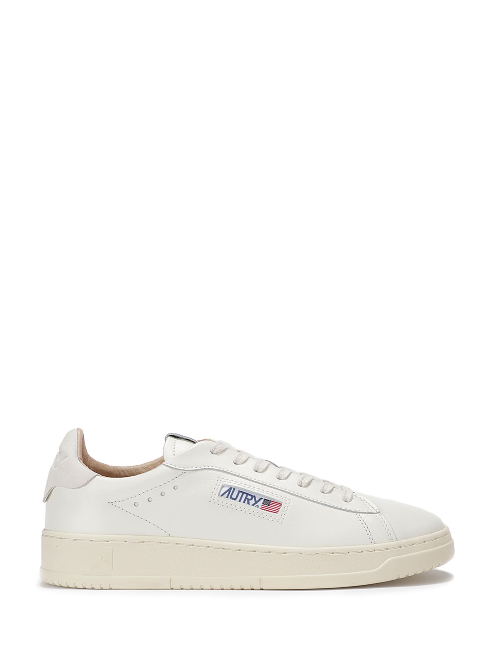 Autry Dallas Nubuck-trimmed Leather Sneakers In White