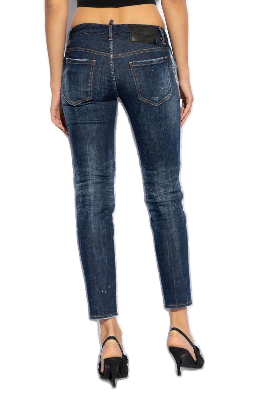 Shop Dsquared2 Jennifer Tapered Jeans In Denim