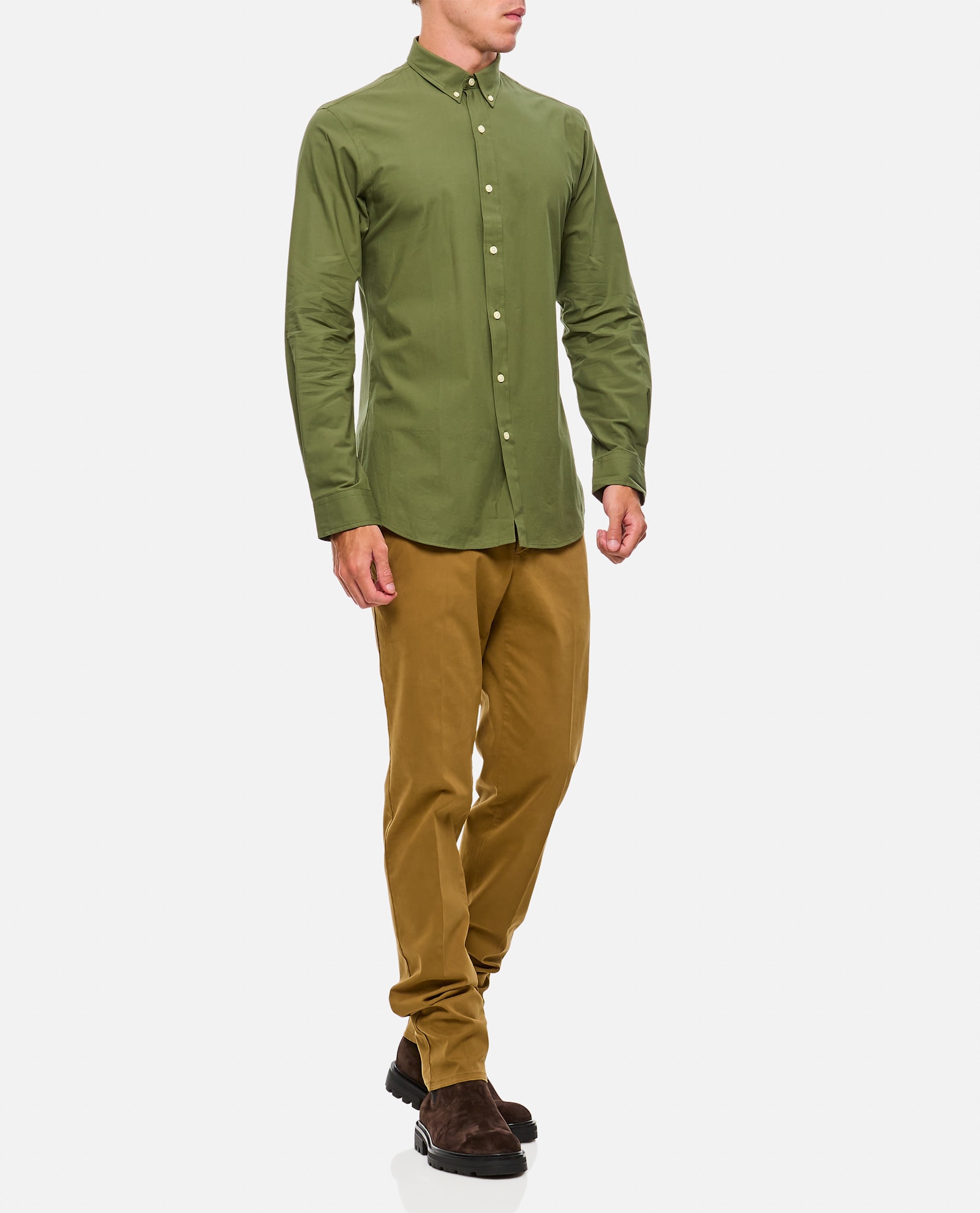 Pt Torino Slim Cotton Trousers In Beige