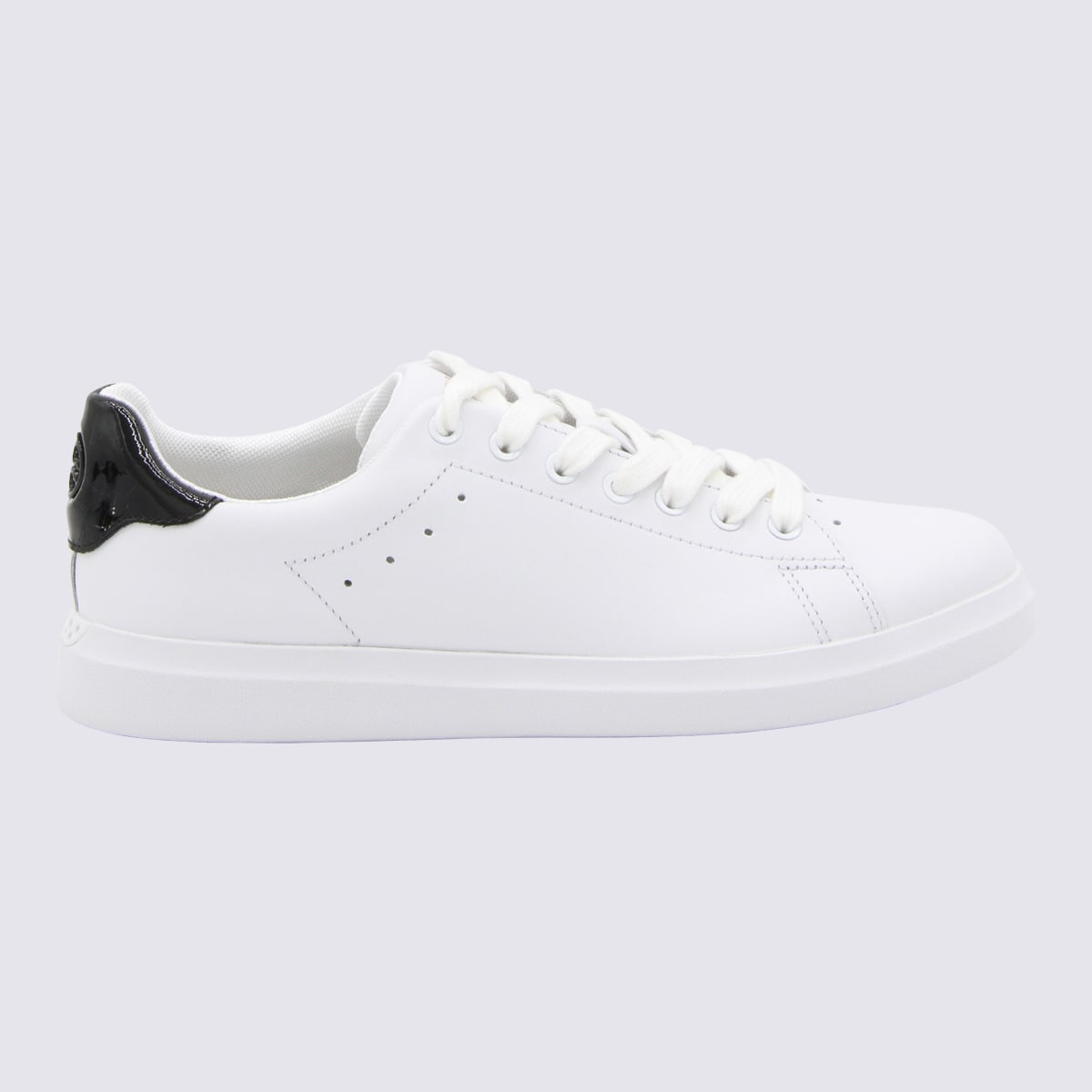 TORY BURCH WHITE AND BLACK LEATHER SNEAKERS
