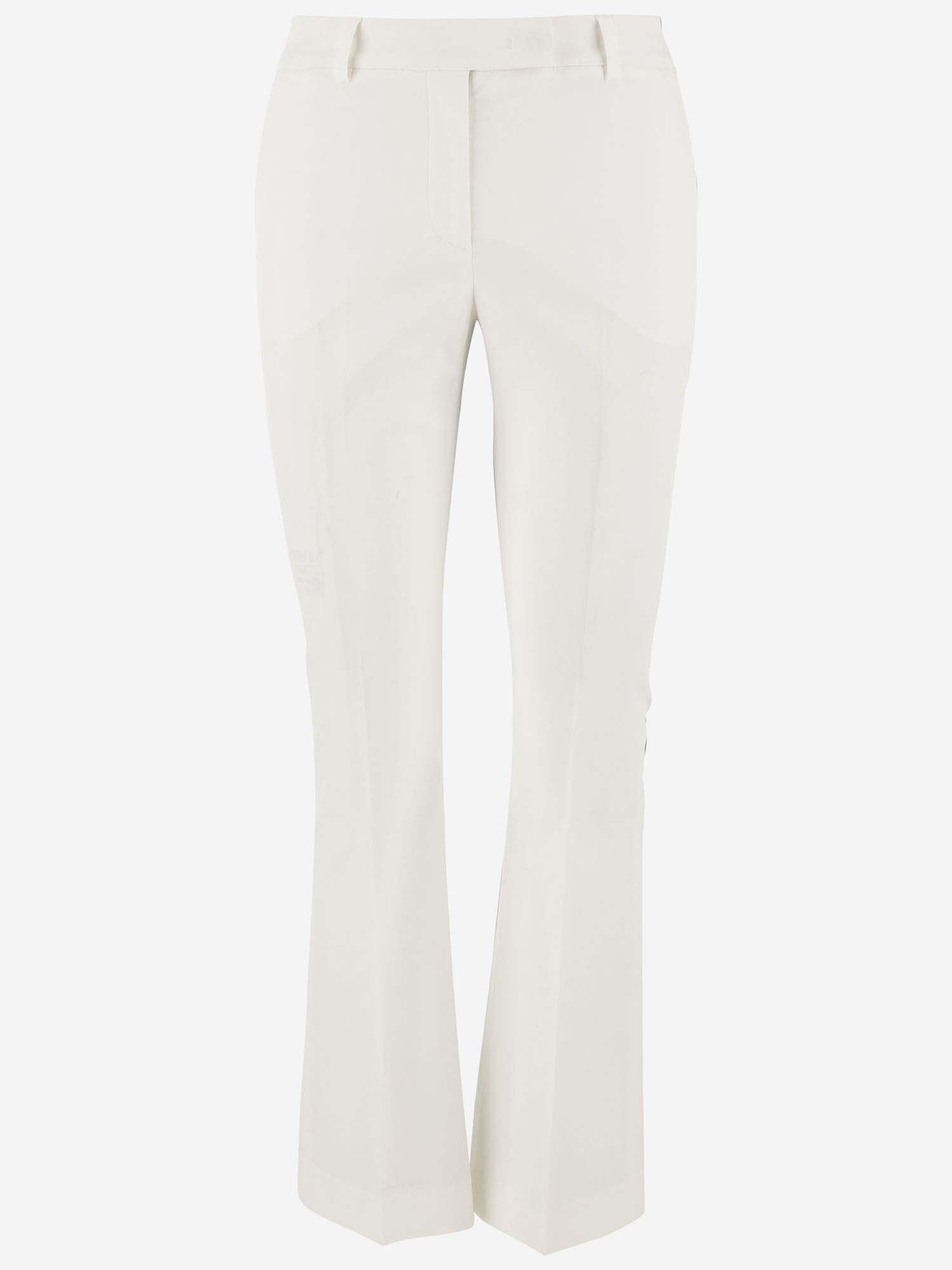 Ql2 Stretch Cotton Flared Pants In White