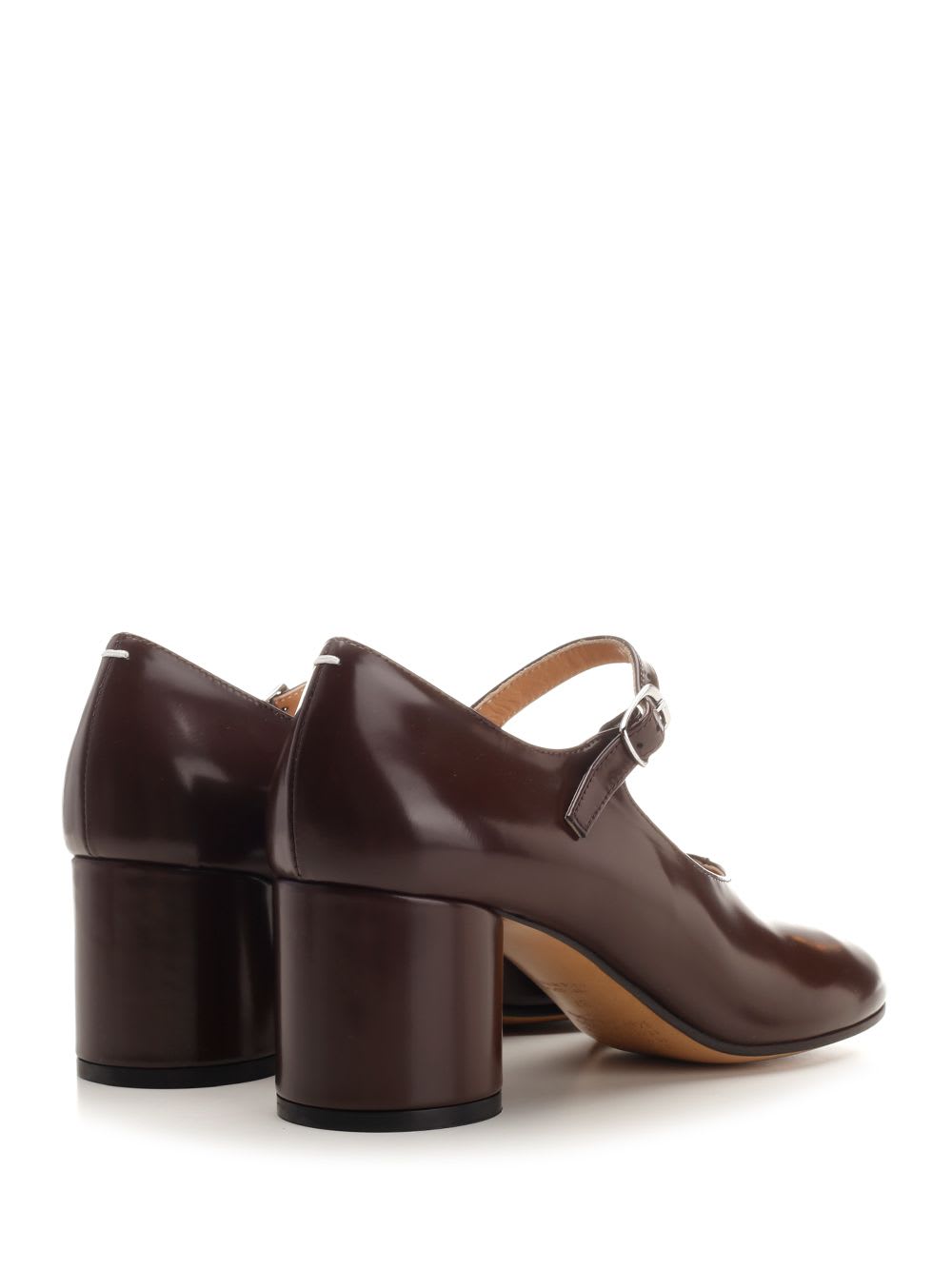 Shop Maison Margiela Mary-jane Tabi In Brown