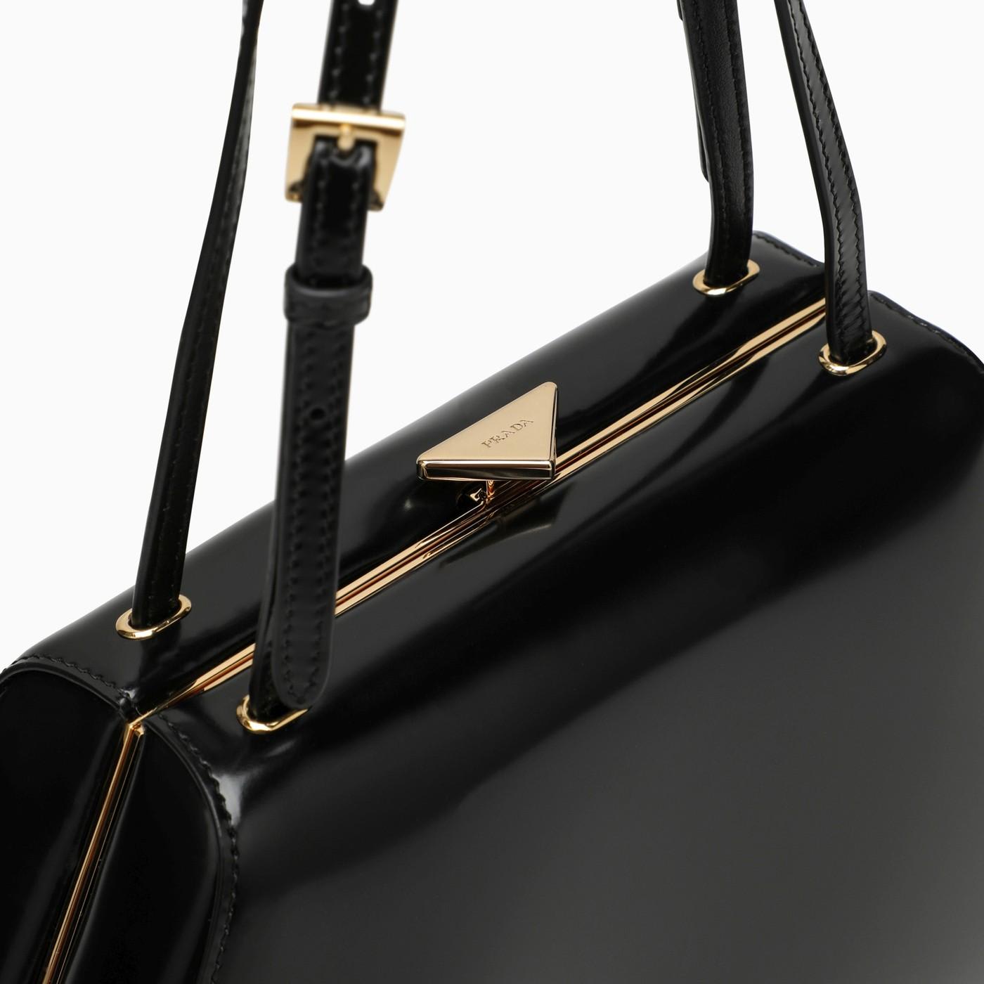 Shop Prada Black Bag In Brushed Leather