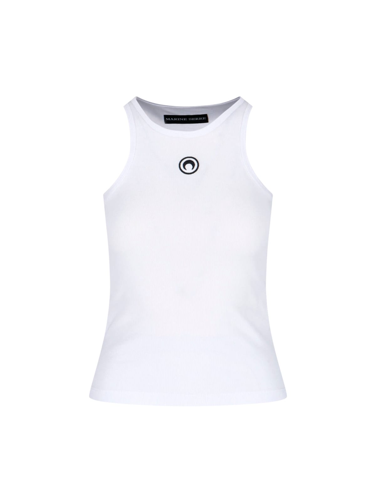 Marine Serre Ribbed Tank Top Moon In White