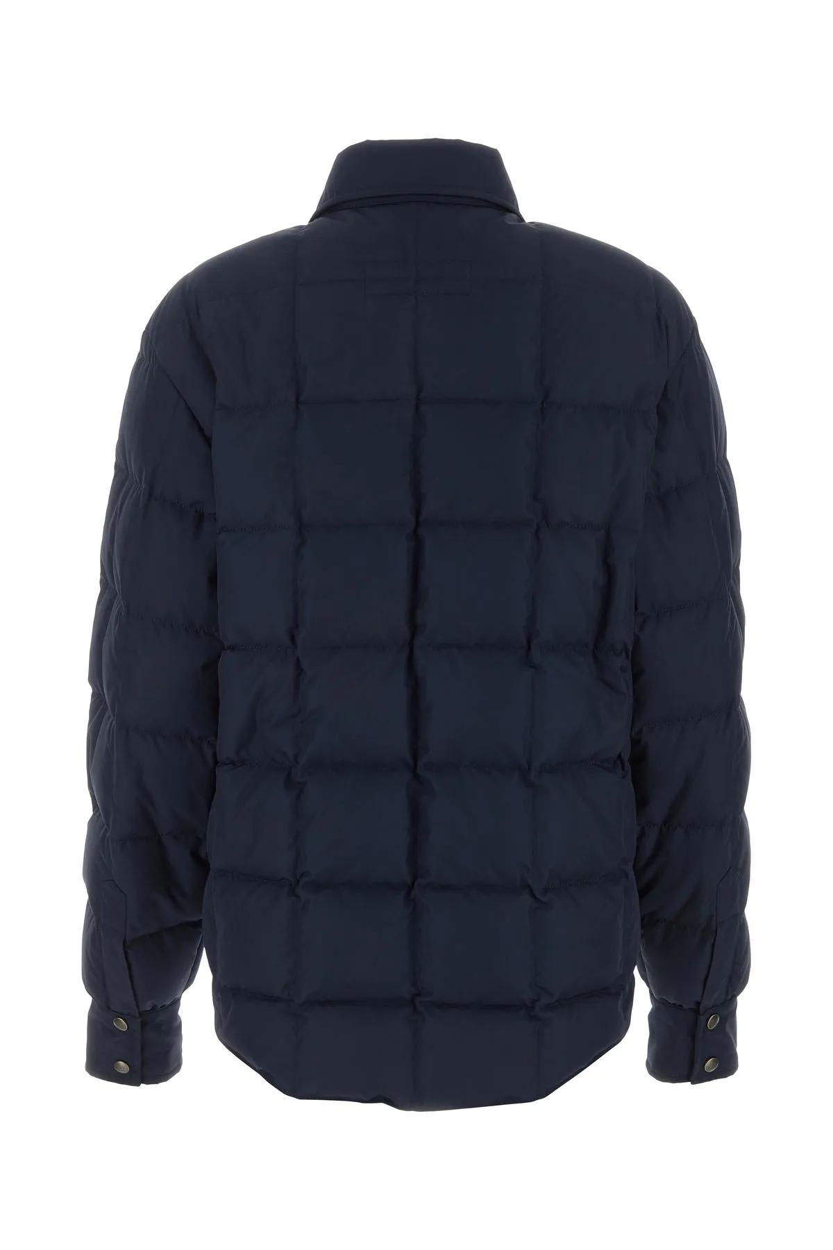 Shop Fay Navy Blue Polyester Down Jacket