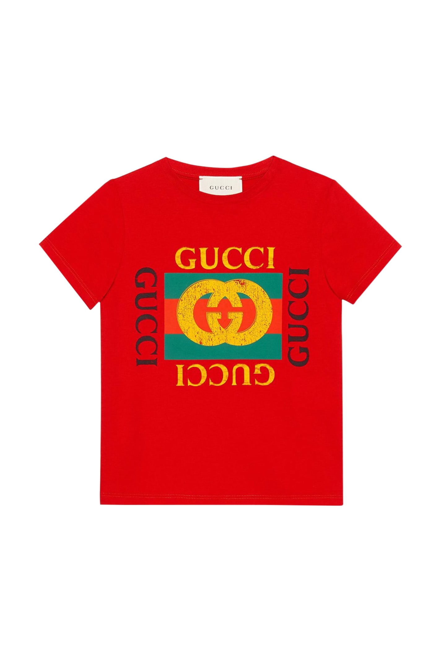 Gucci Kids Vintage Logo T-shirt In Flare/green/red | ModeSens
