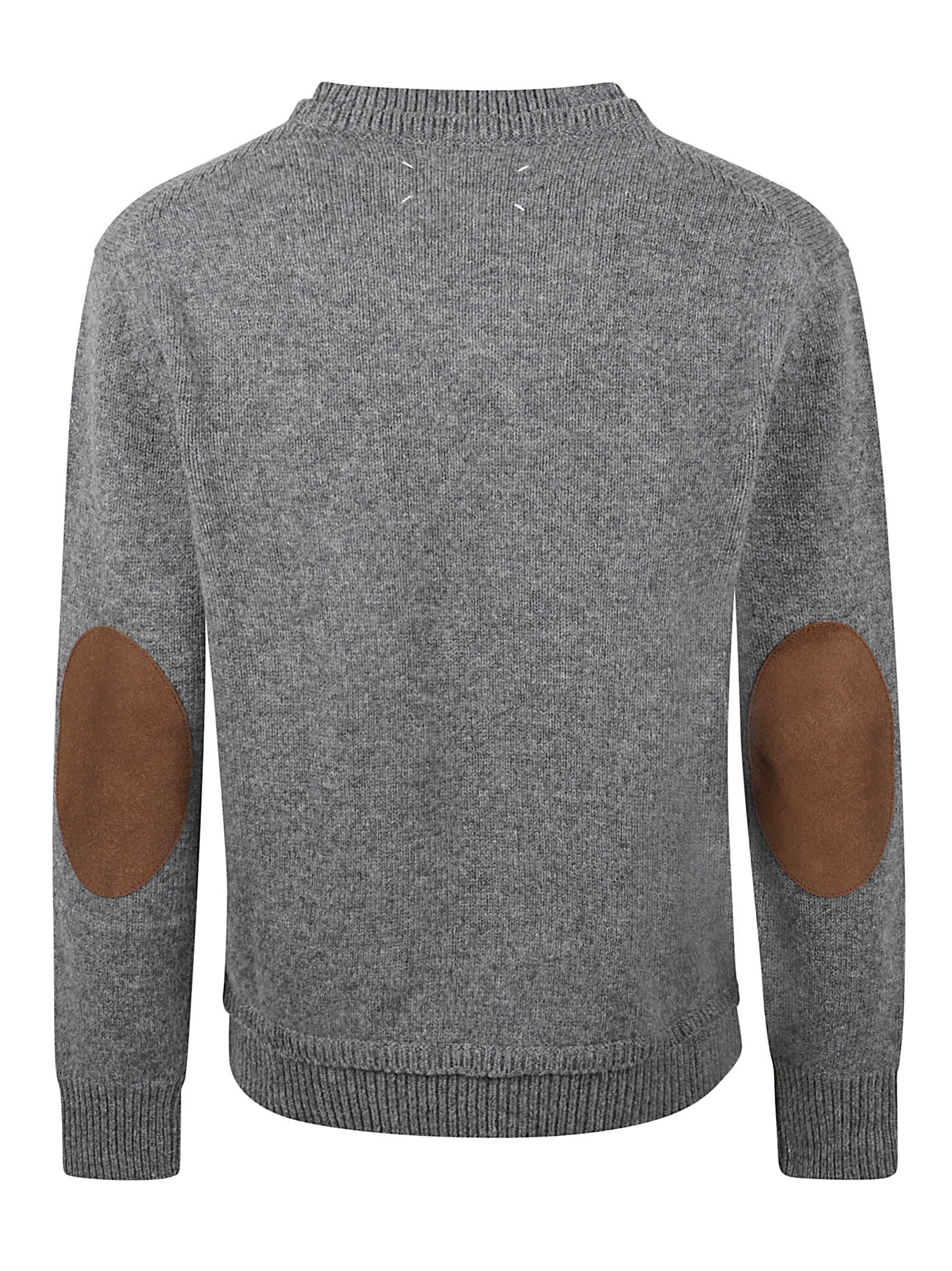 Shop Maison Margiela V-neck Rib Trim Sweater In Medium Grey
