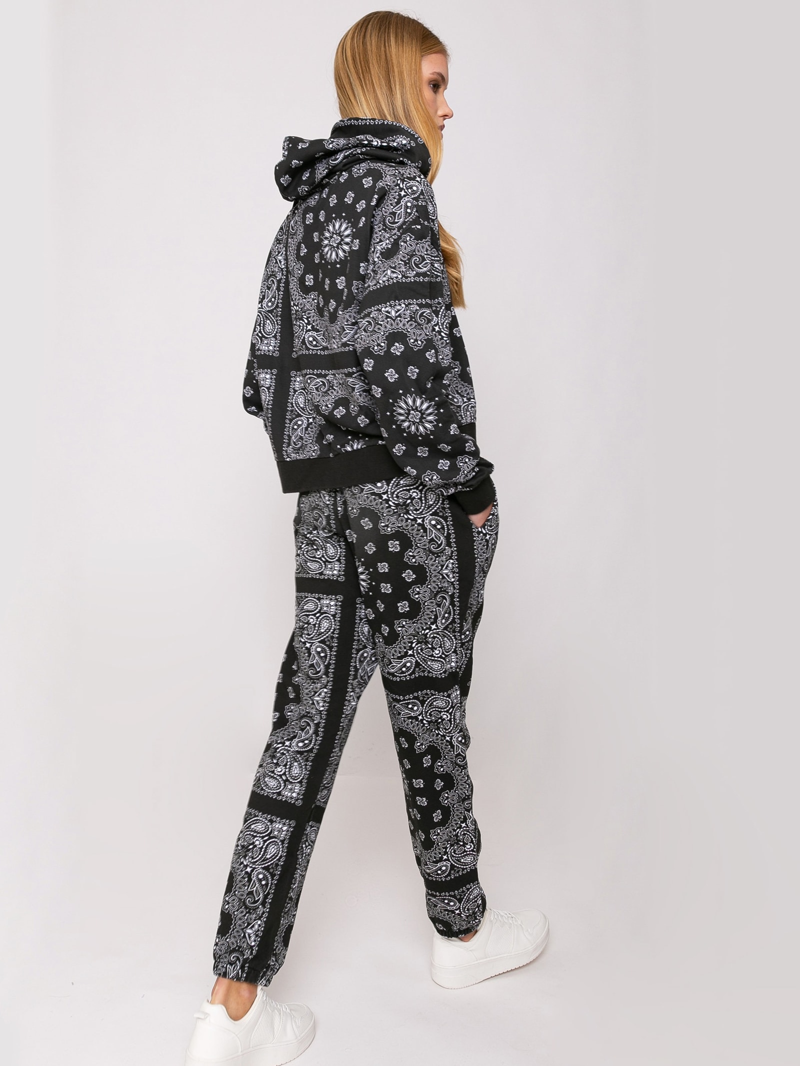 Mc2 Saint Barth Cotton Bandanna Hoodie With Saint Barth Embroidery In Black