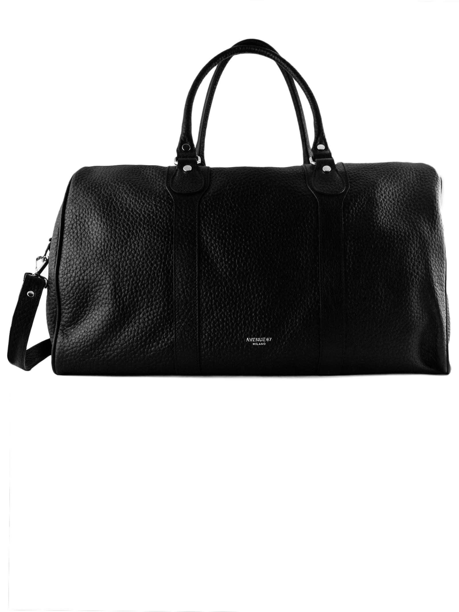 Shop Avenue 67 Black Leather Duffel Bag