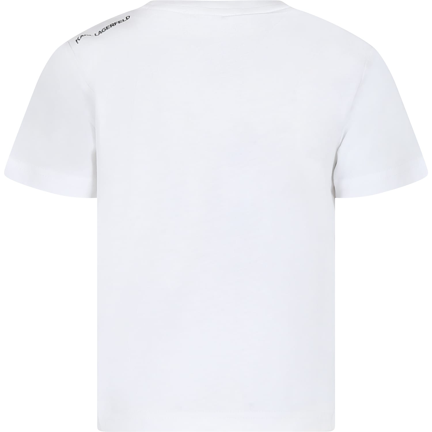 Karl Lagerfeld White T-shirt For Kids With Karl And Golf Bag Print In White