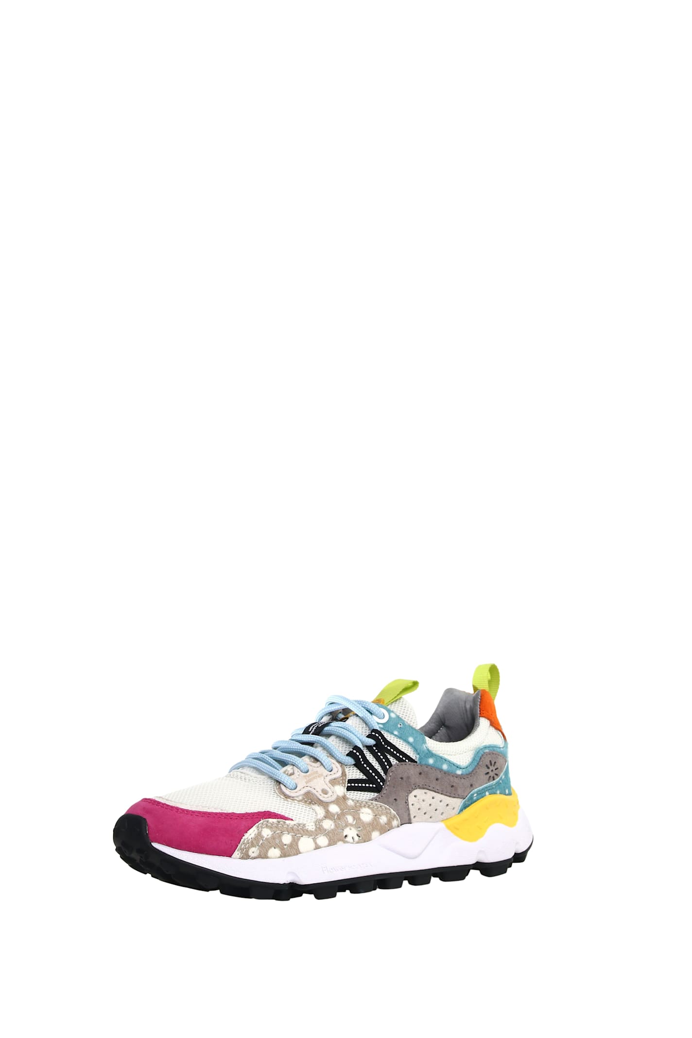 Flower Mountain Dynamic Multicolored Suede Sneakers With Trekking Laces In Purple