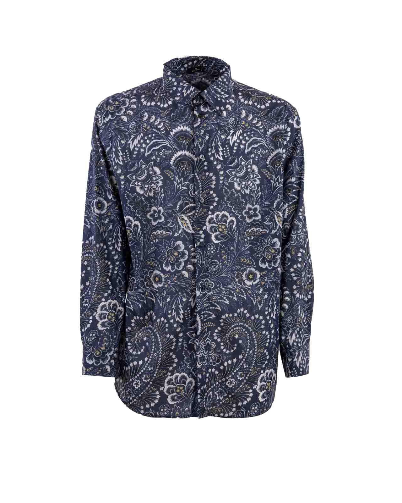 Shop Etro Pattern-printed Button-up Shirt In Stampa F.do Blu