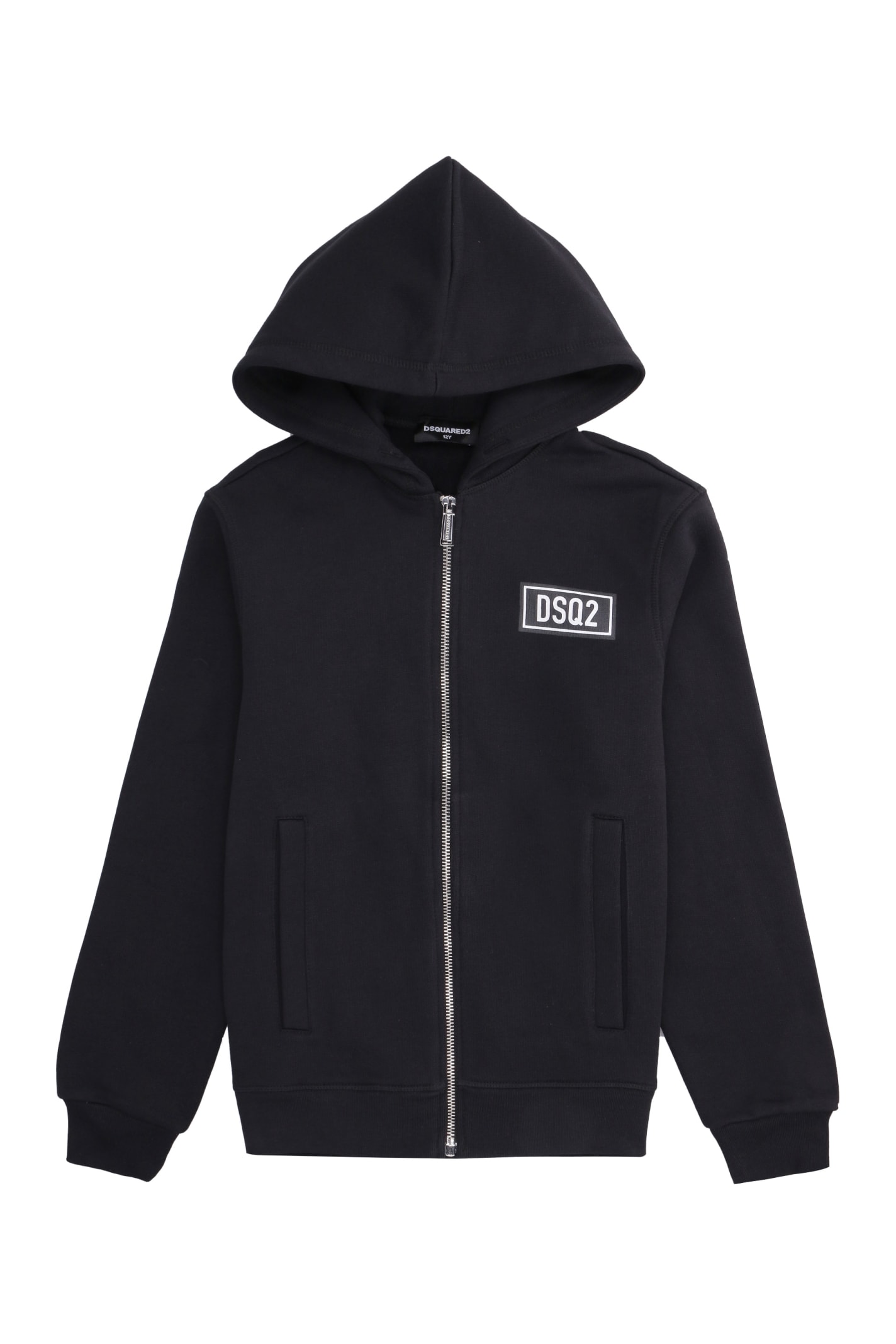 Dsquared2 Logo-patch Hooded Jacket In Black
