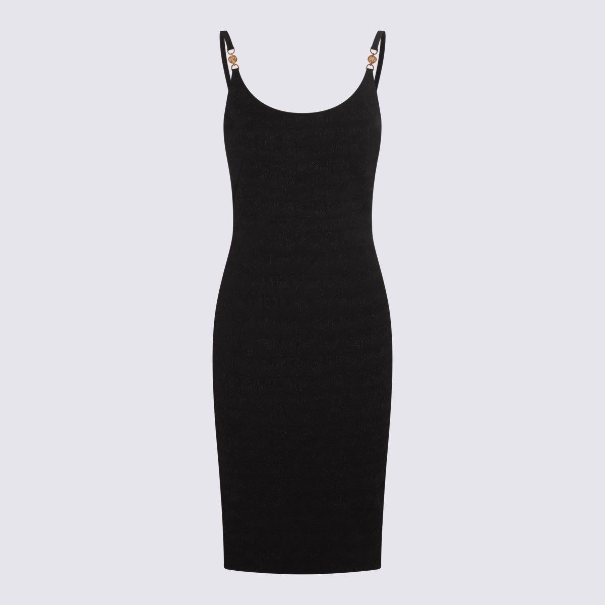 Versace Black Viscose Stretch Cut Out Midi Dress