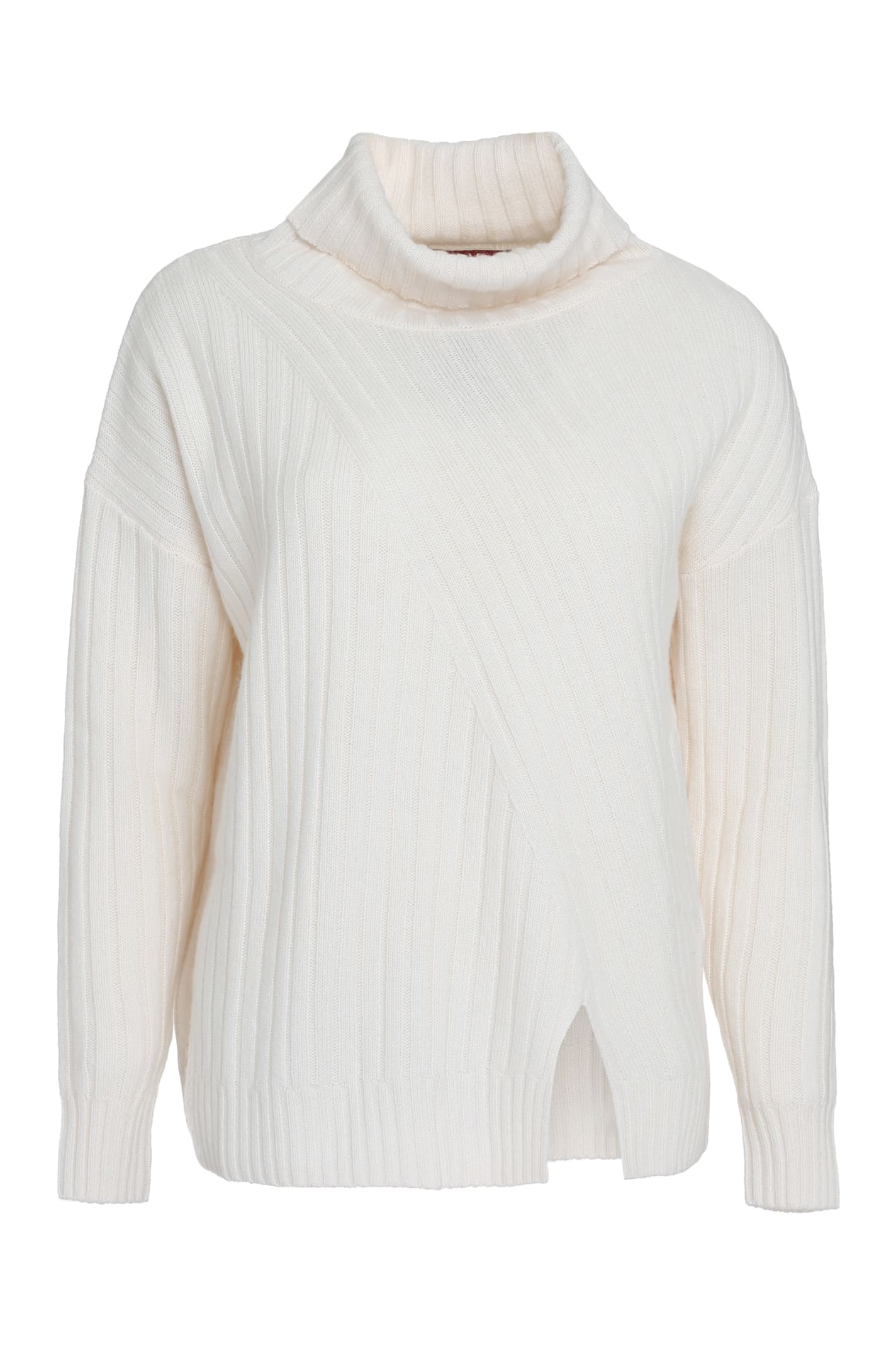 Shop Max Mara Abile Wool And Cashmere Sweater In Panna