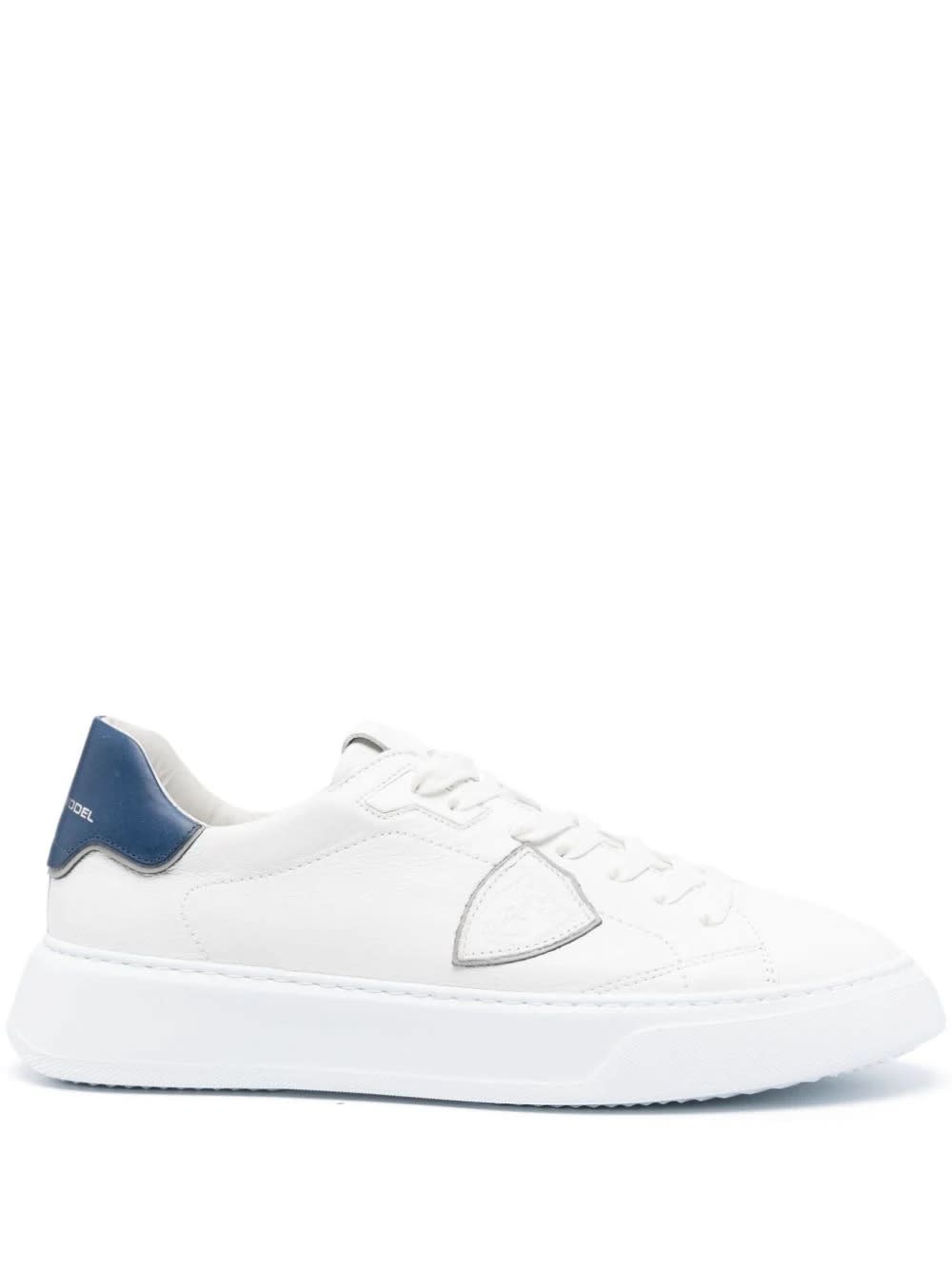 Shop Philippe Model Temple Low Sneakers - White And Blue