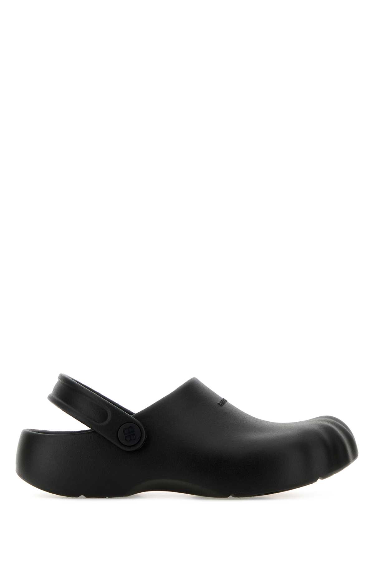 Shop Balenciaga Black Rubber Sunday Slippers