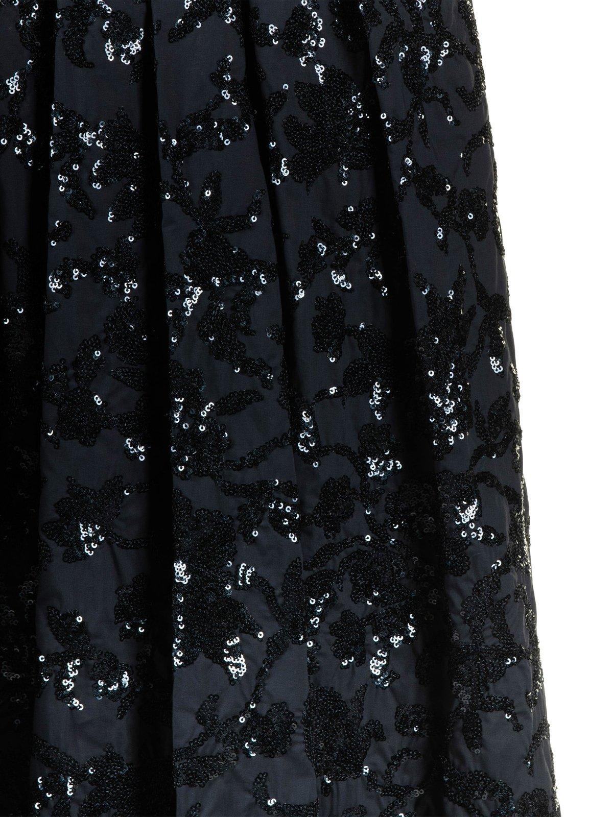 Shop Weekend Max Mara All-over Embellished Pleated Skirt