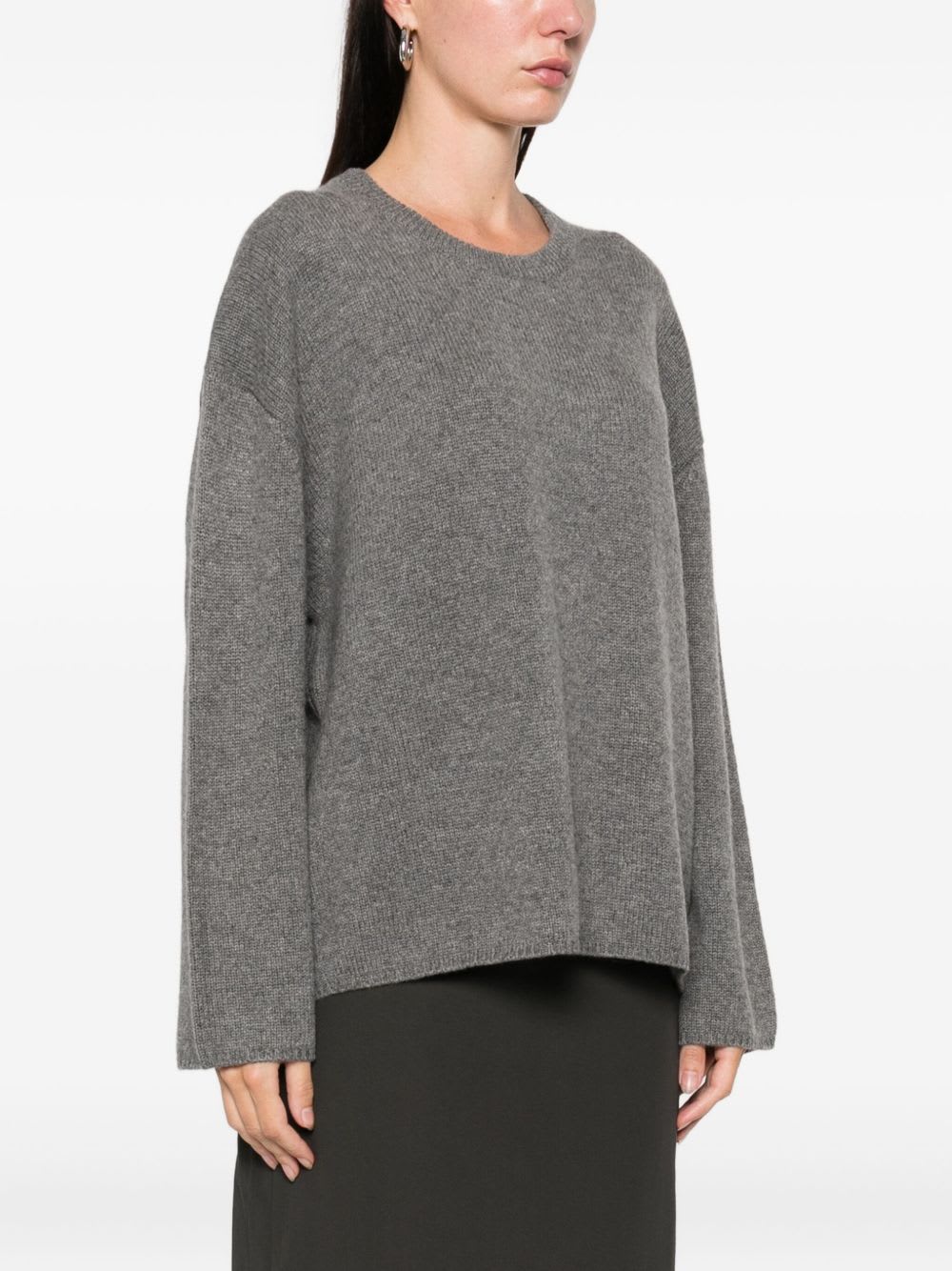 Goat Soft  Soft Wool Crewneck Sweater In Gray