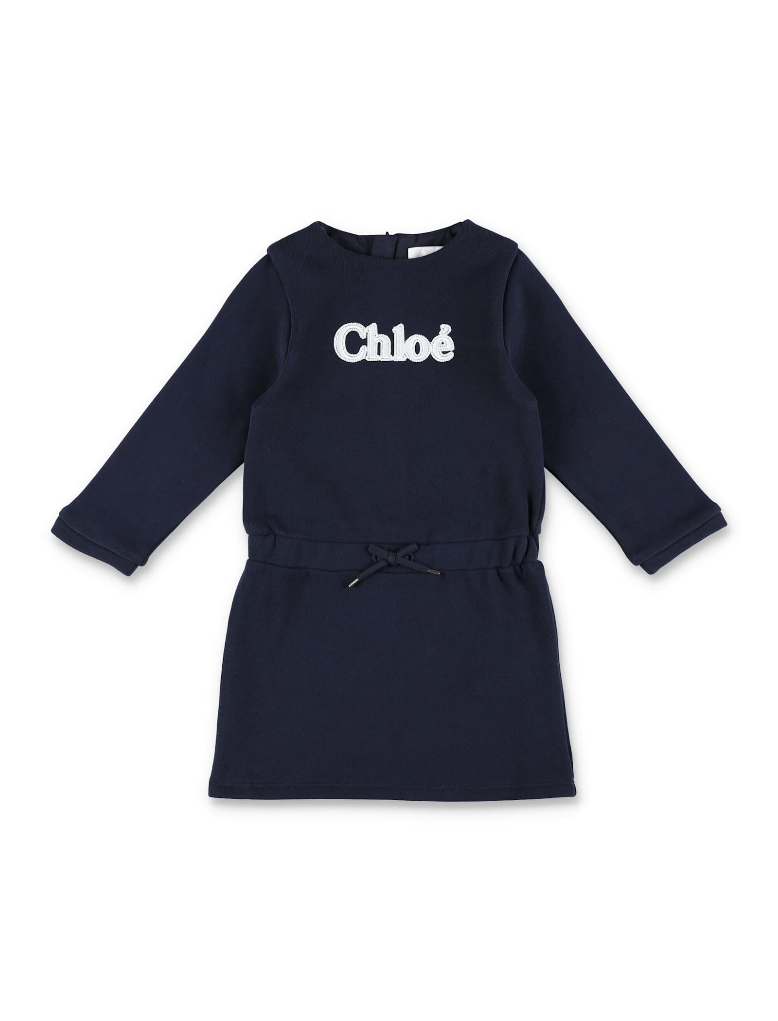 Shop Chloé Kid - Logo Dress In Navy