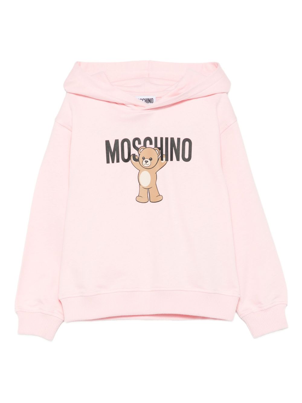 Moschino Kids Hoodie With Teddy Bear Print In Pink