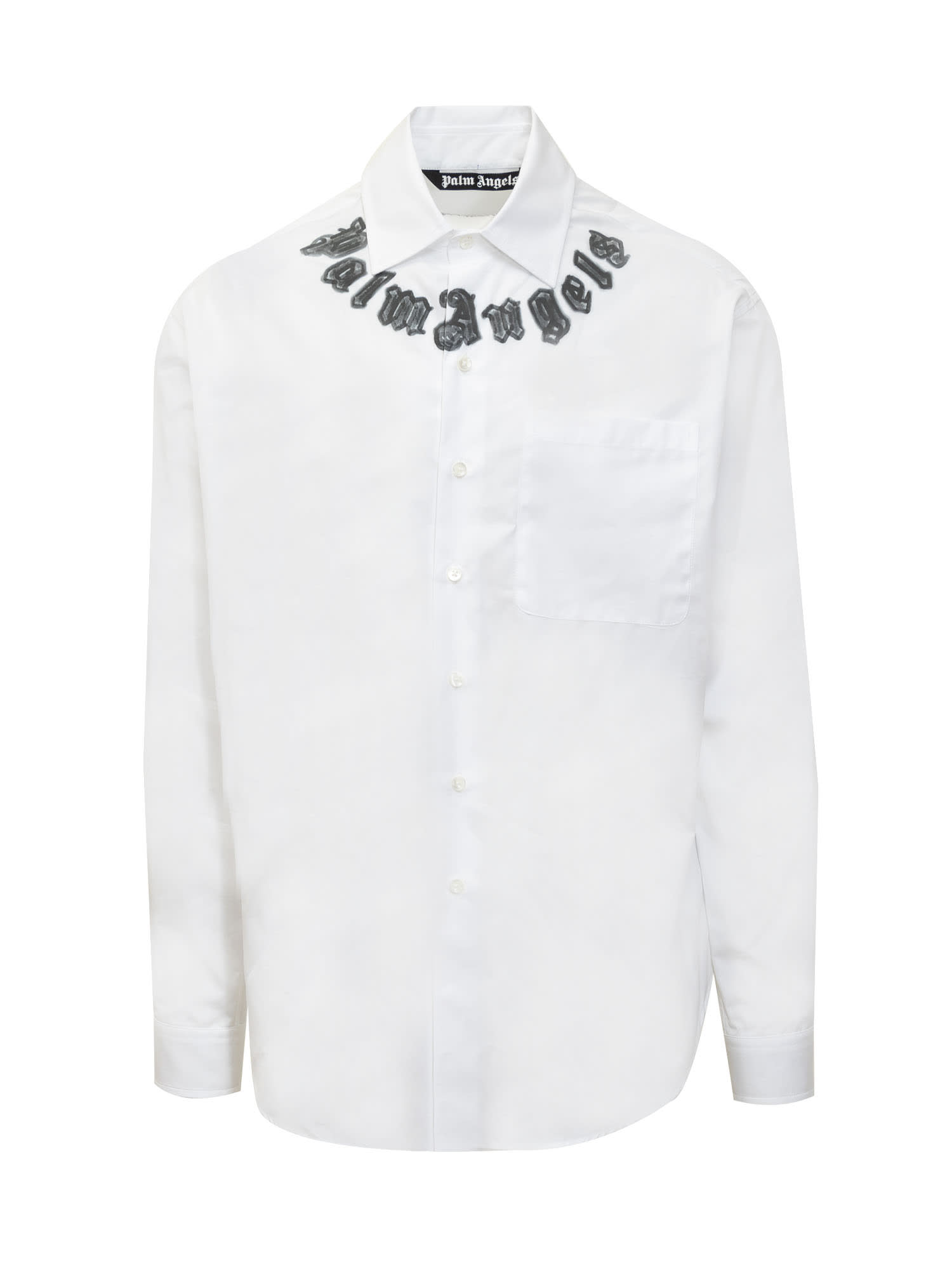 Shop Palm Angels Shirt In White Black