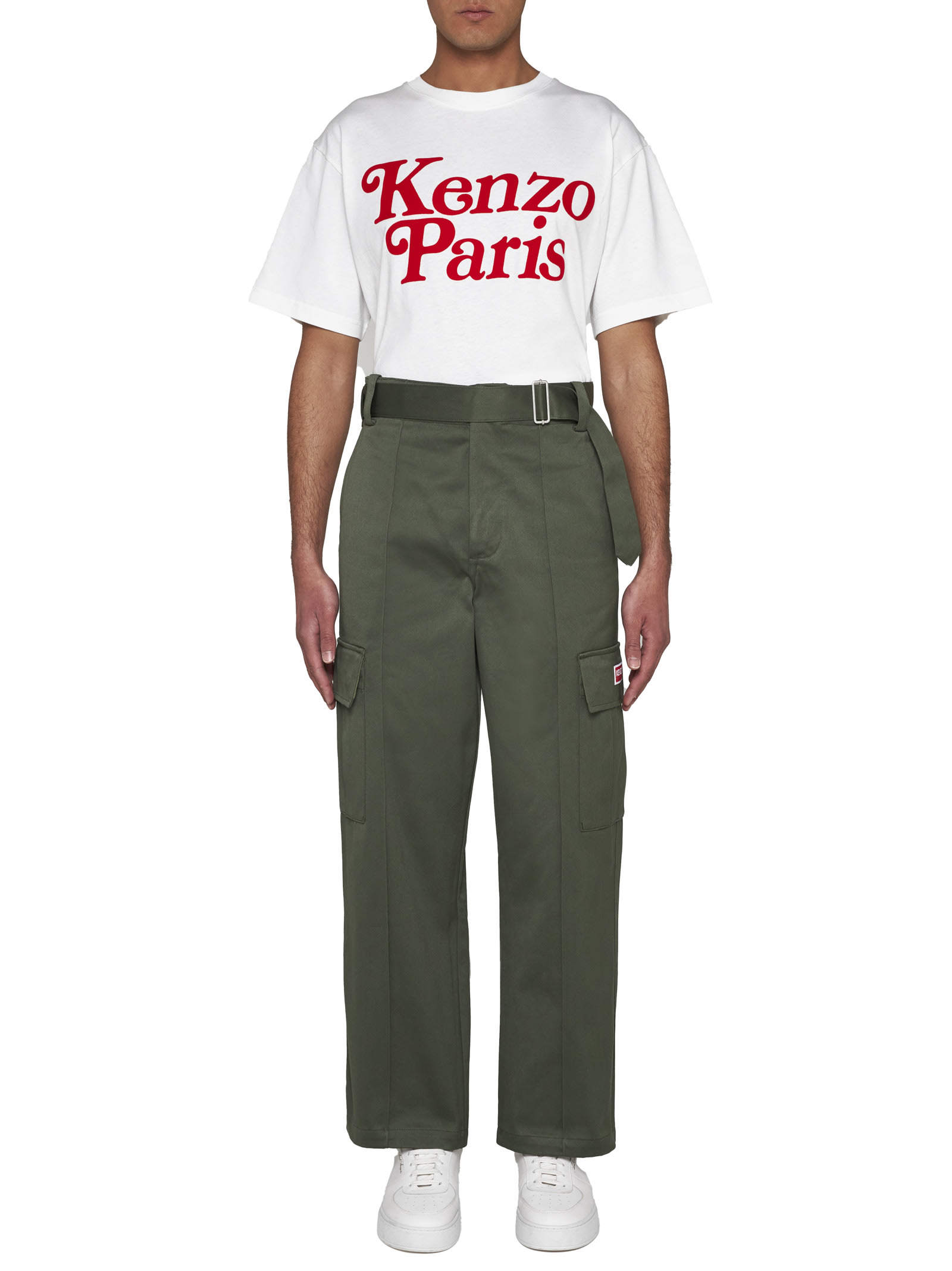 Shop Kenzo Pants In Dark Khaki