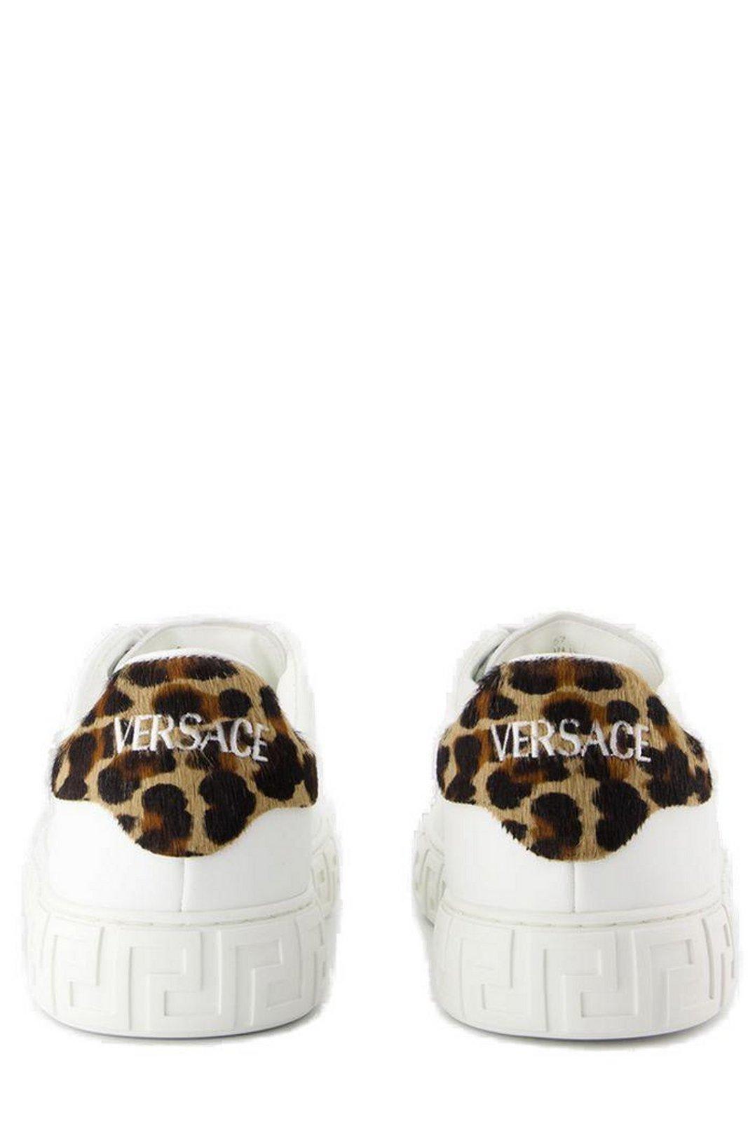 Versace Greek Pattern Sneakers In Metallic