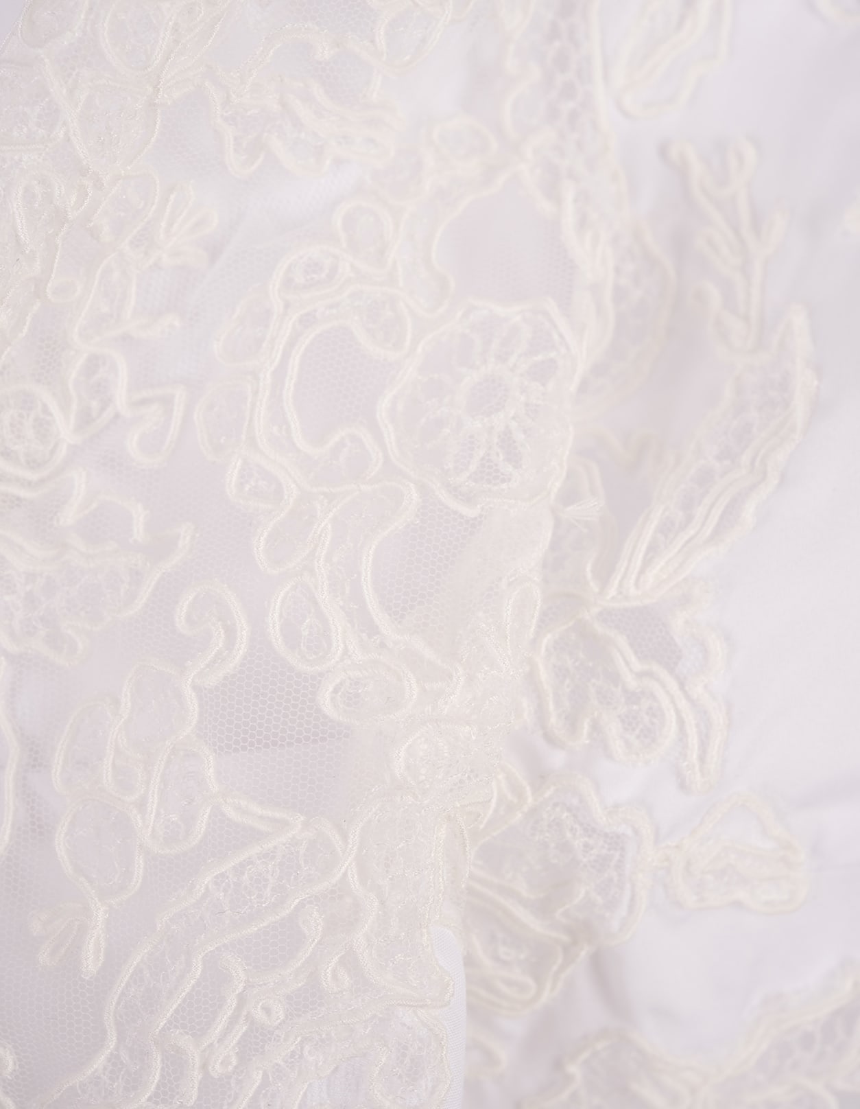 Shop Ermanno Scervino White Silk Shirt With Puff Sleeves And Rebrodé Lace