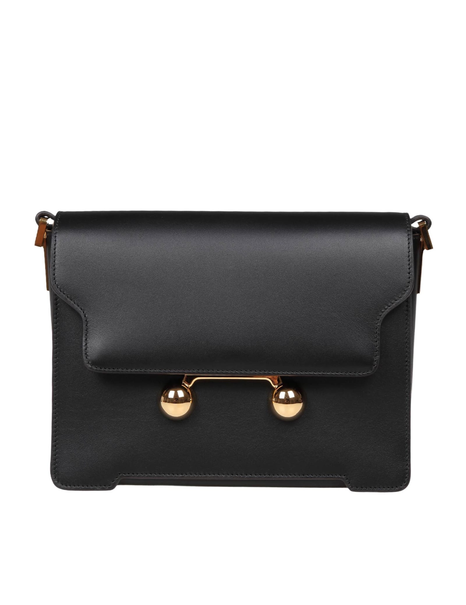 Shop Marni Medium Trunkaroon Shoulder Bag In Black Leather