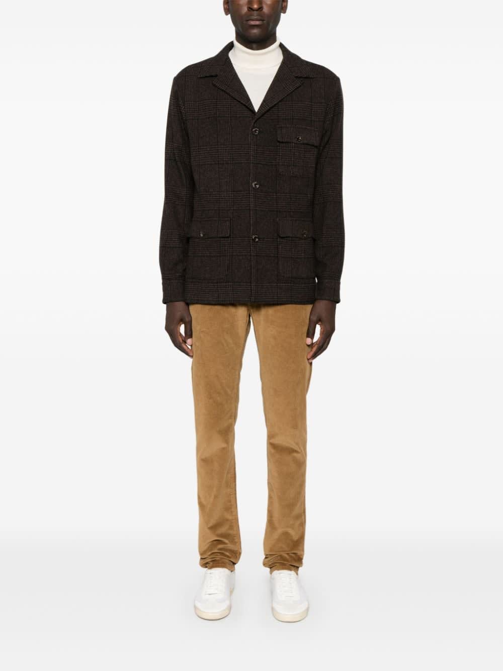 Finamore 1925 Finamore Wool Single-breasted Jacket In Brown