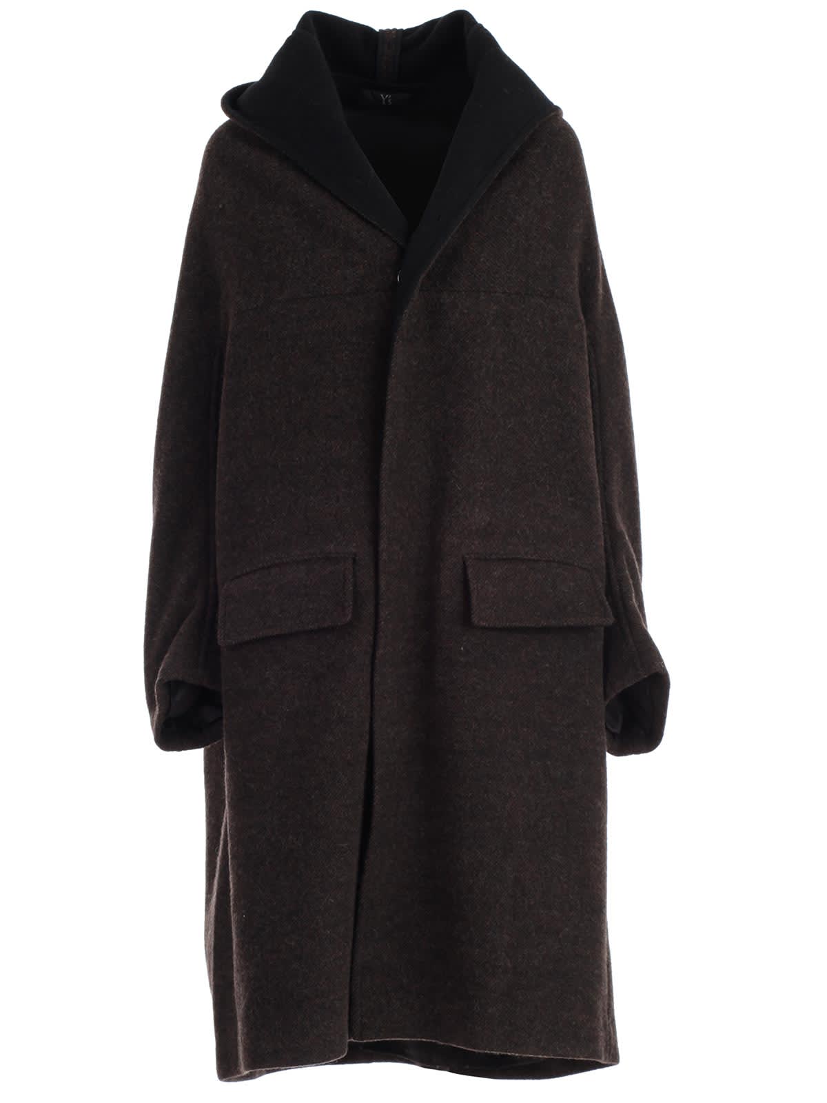 Y's Y's Coat Single Breasted W/hood - Brown - 10981011 | italist