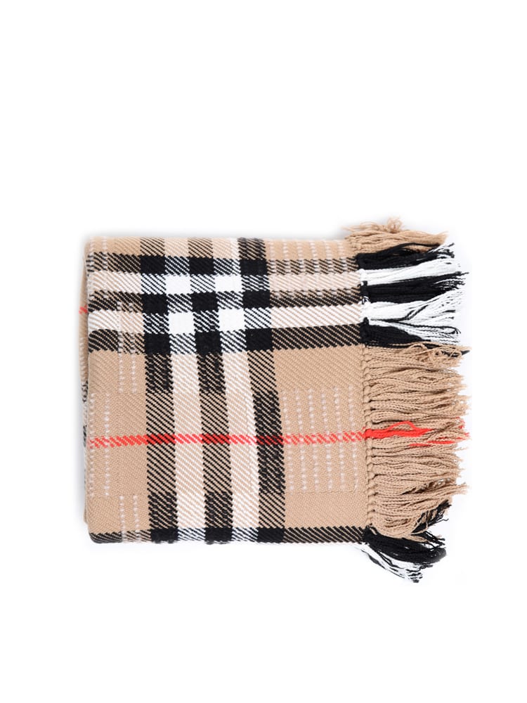 Burberry Cashmere Scarf With Exaggerated Check Pattern