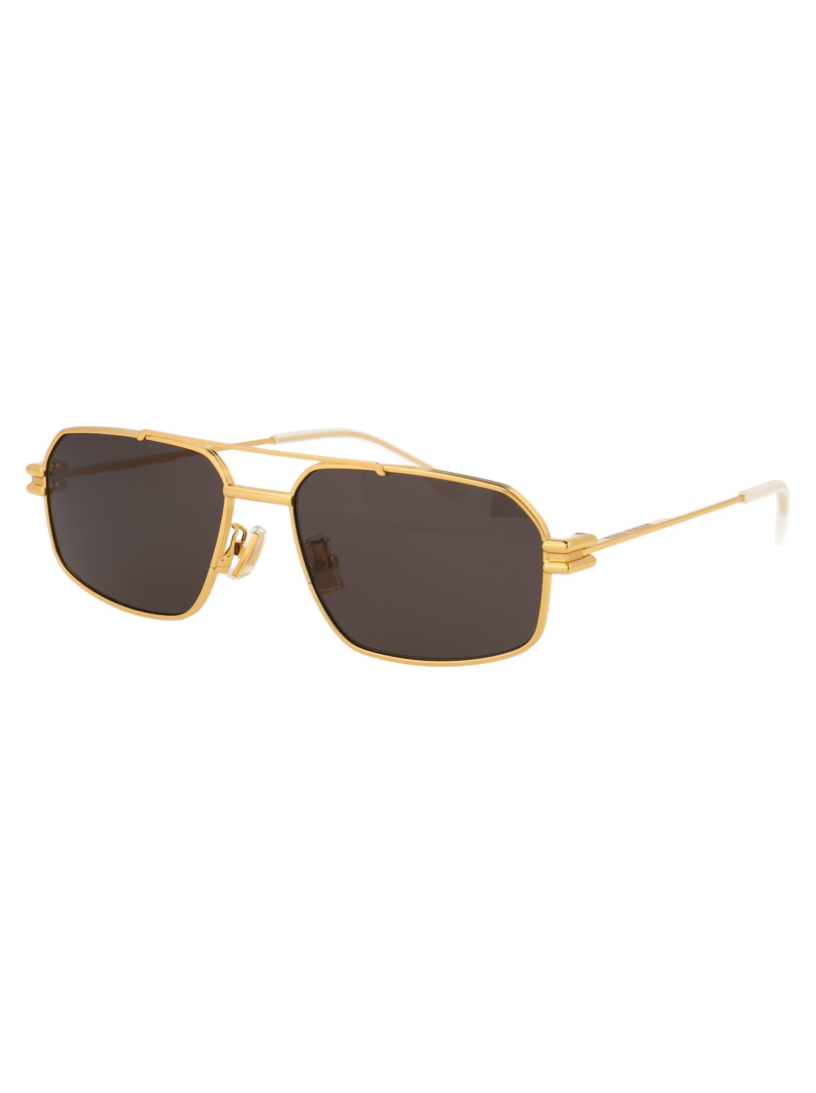 Shop Bottega Veneta Bv1128s Sunglasses In 002 Gold Gold Grey