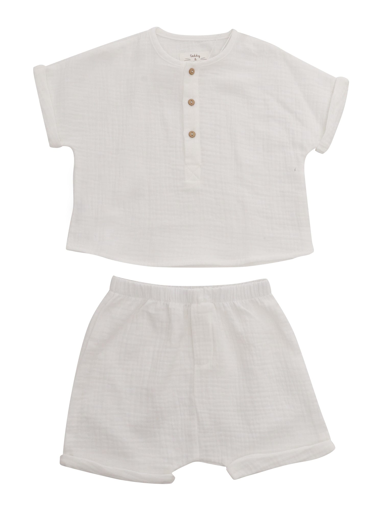 Teddy &amp; Minou Babies' White Two-piece Suit