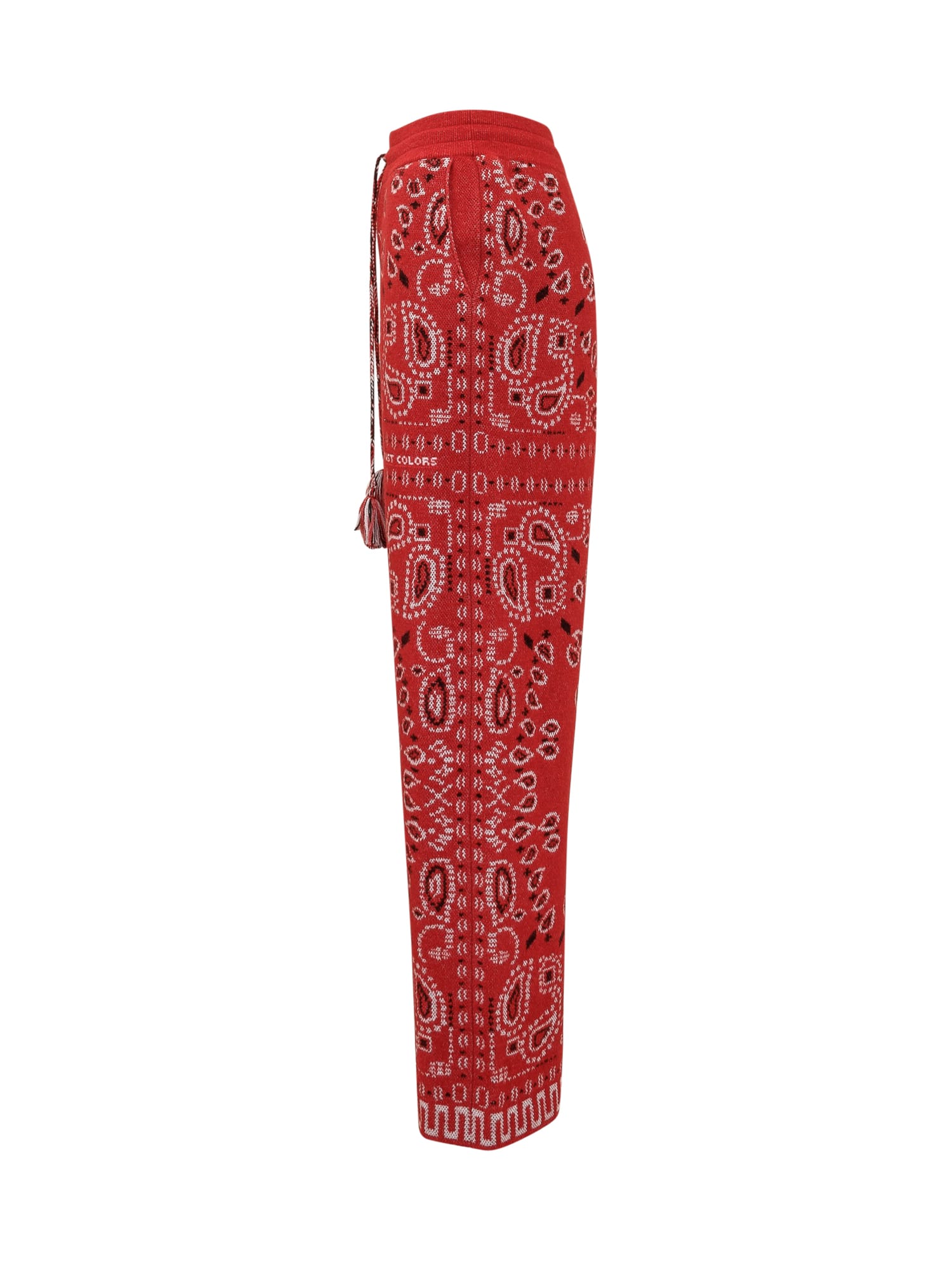 Shop Alanui Bandana Pants In Red Multi