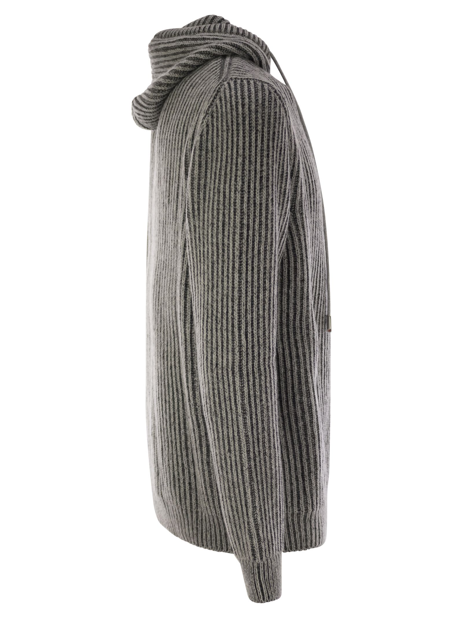 Shop Kiton Plush Cut Cashmere Jacket In Grey