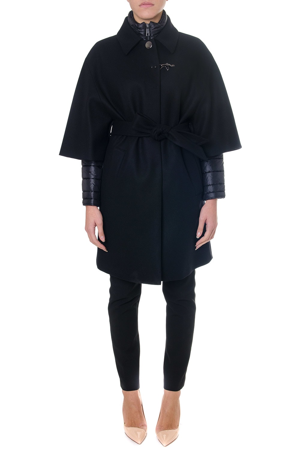 Fay Black Double Layer Cashmere Coat