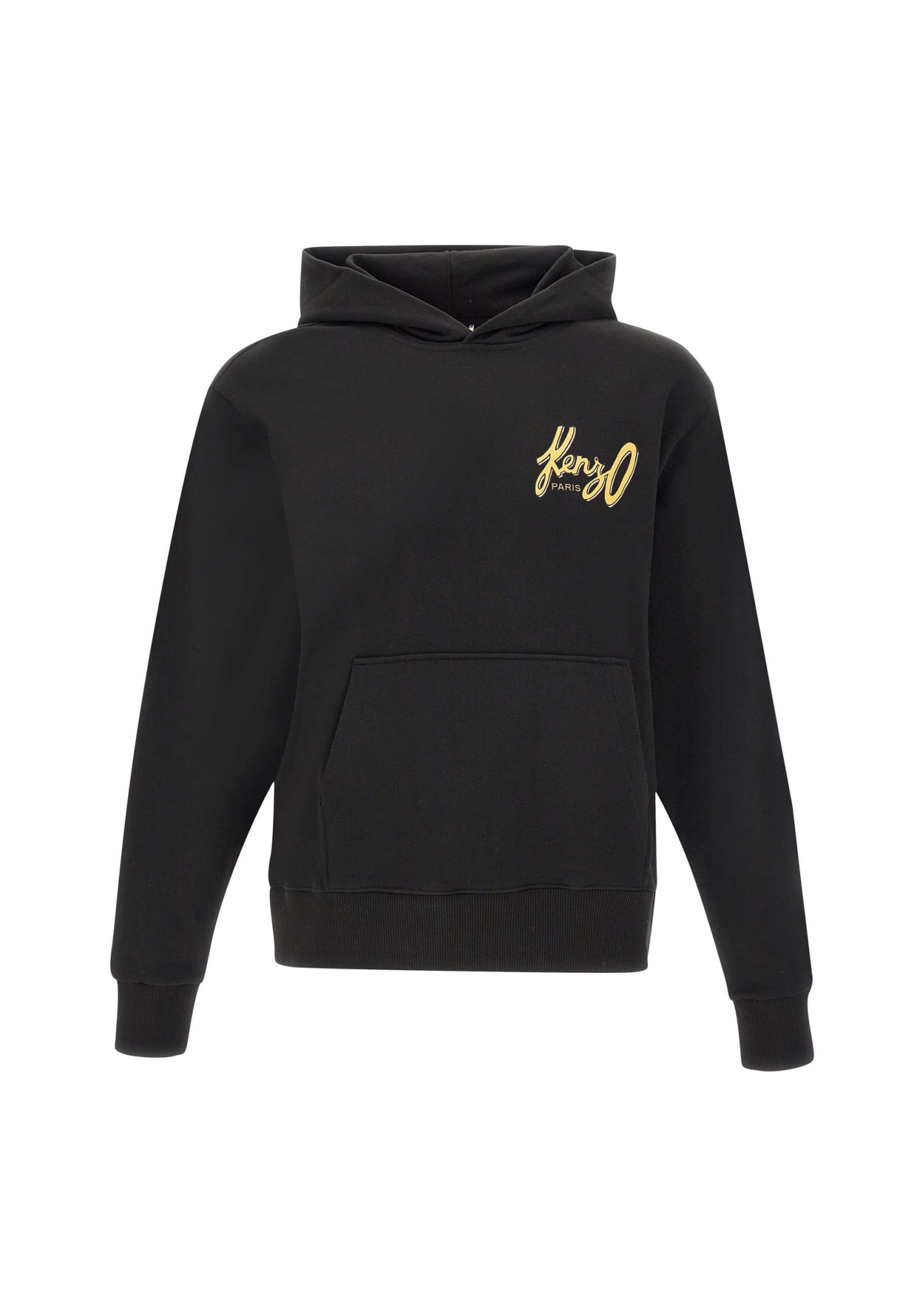 Kenzo Black Archive Logo Hoodie In Black