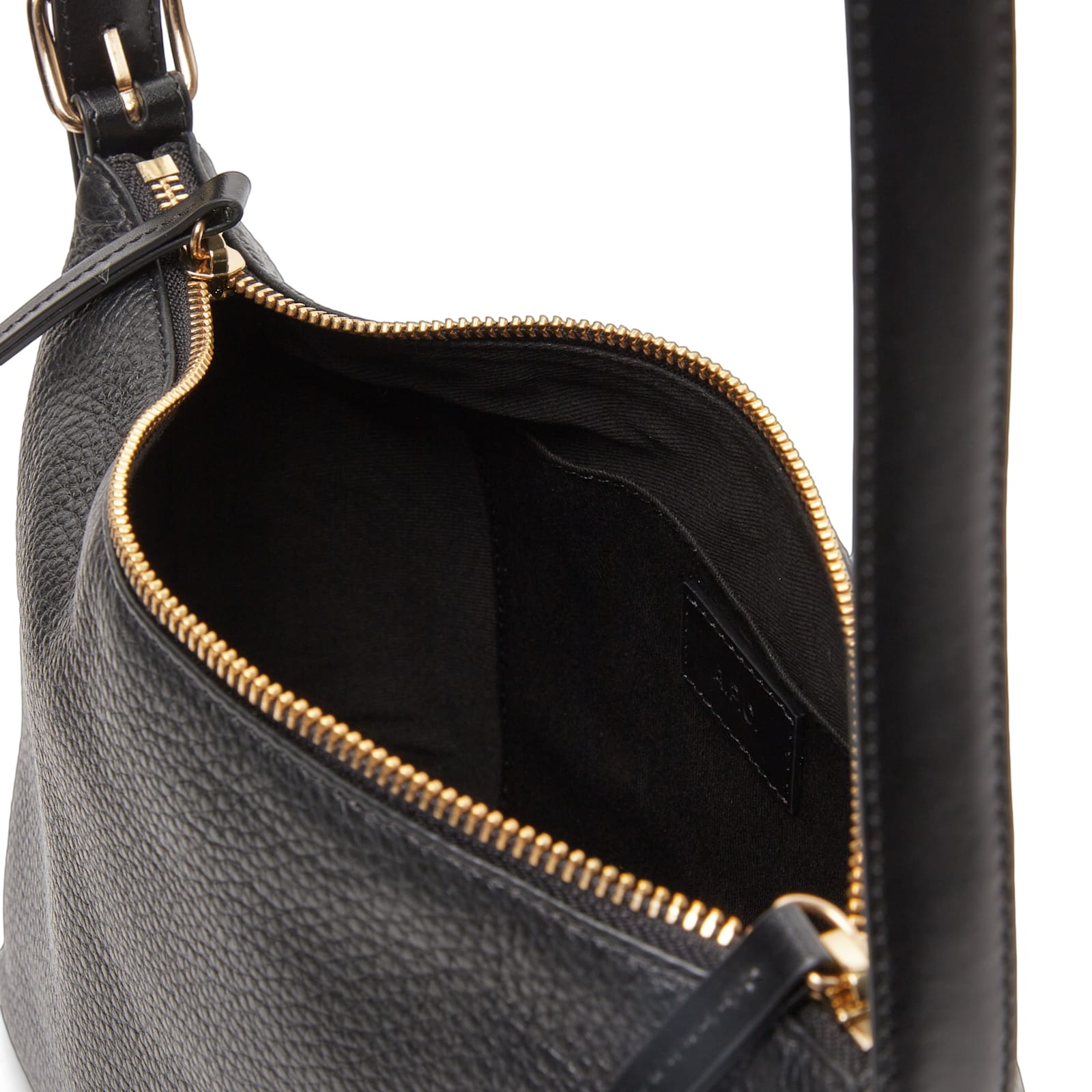 Apc Vera Black Shoulder Bag With Embossed Logo Lettering On The Front And Adjustable Shoulder Strap In G In Lzz Noir