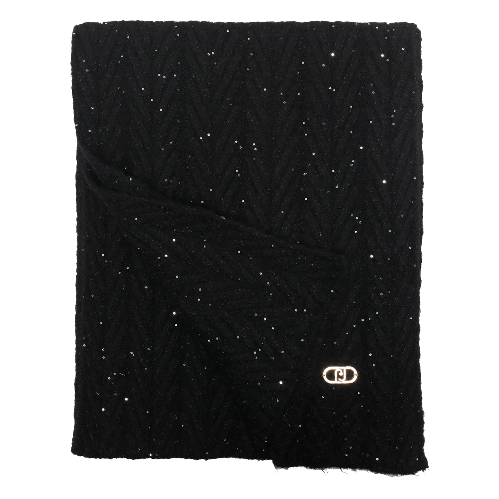 Liu •jo Logo Scarf In Black