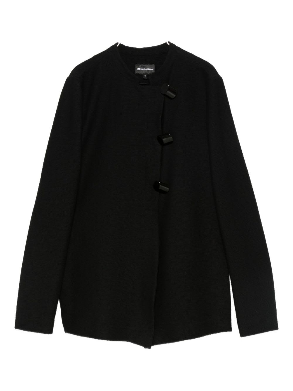 Emporio Armani Cotton Single-breasted Jacket In Black