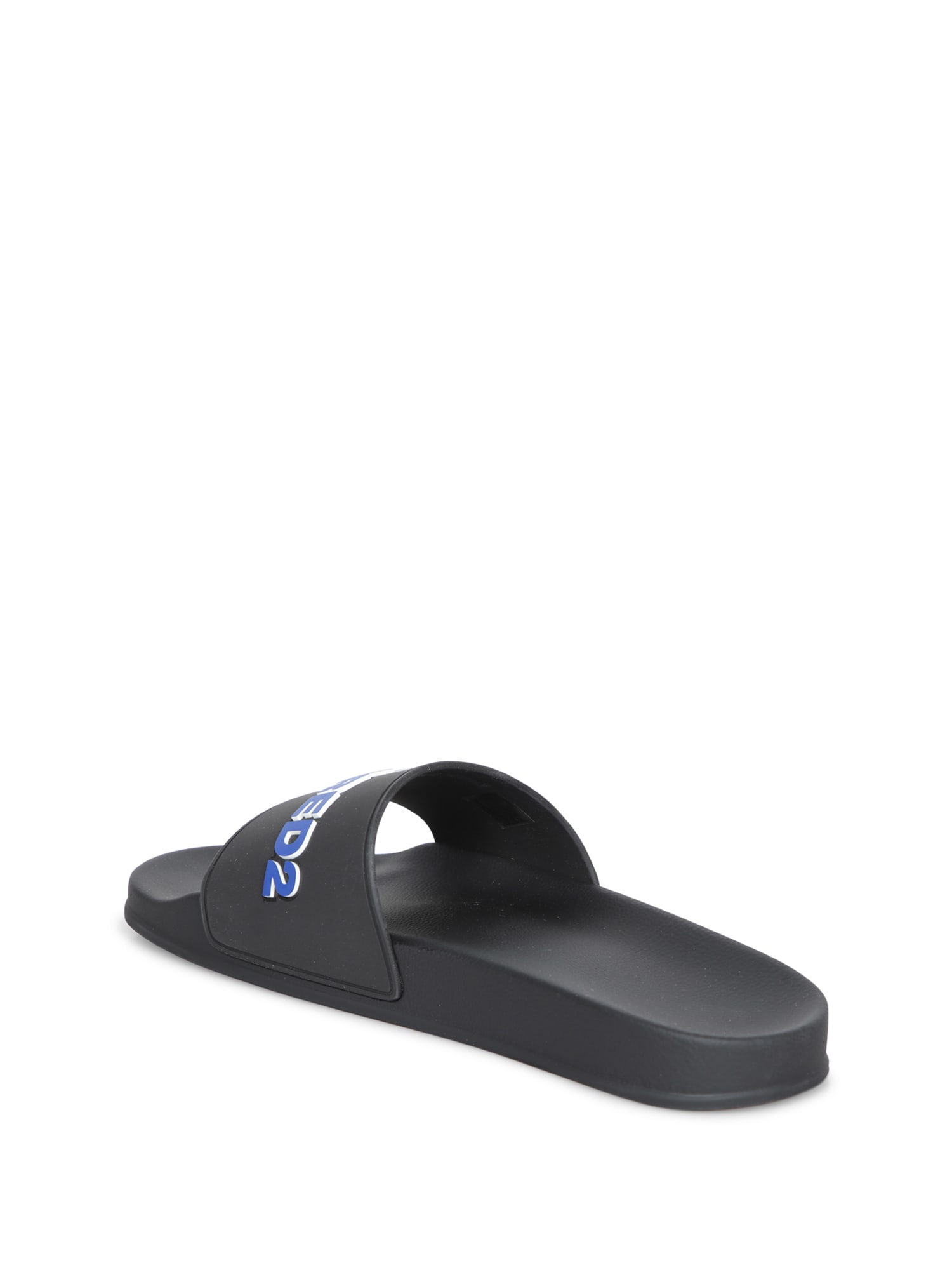 DSQUARED2 SLIDES D2 BLACK-BLUE SANDALS