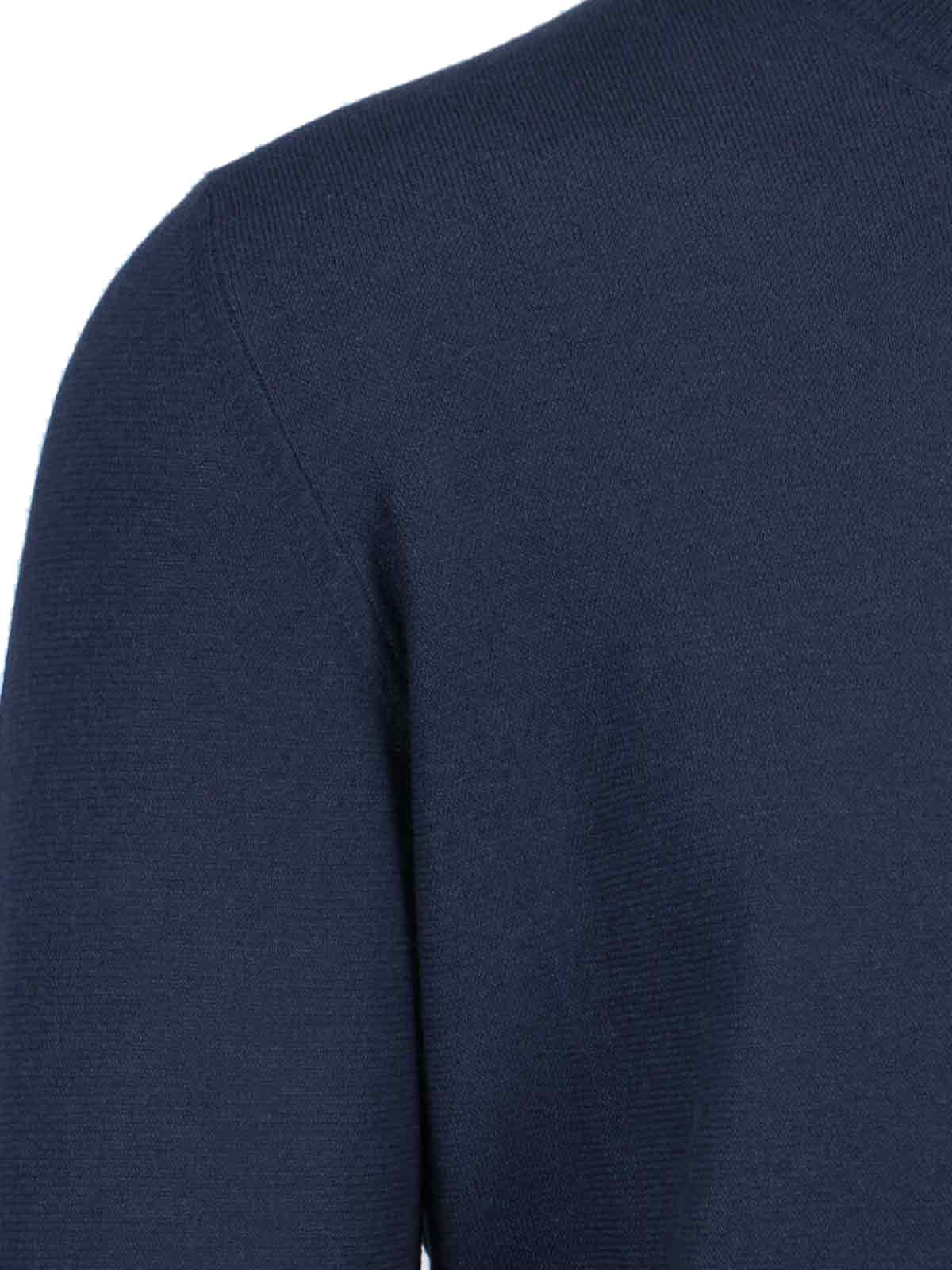 Loro Piana Ribbed Crewneck Sweater With Long Sleeves In Blue