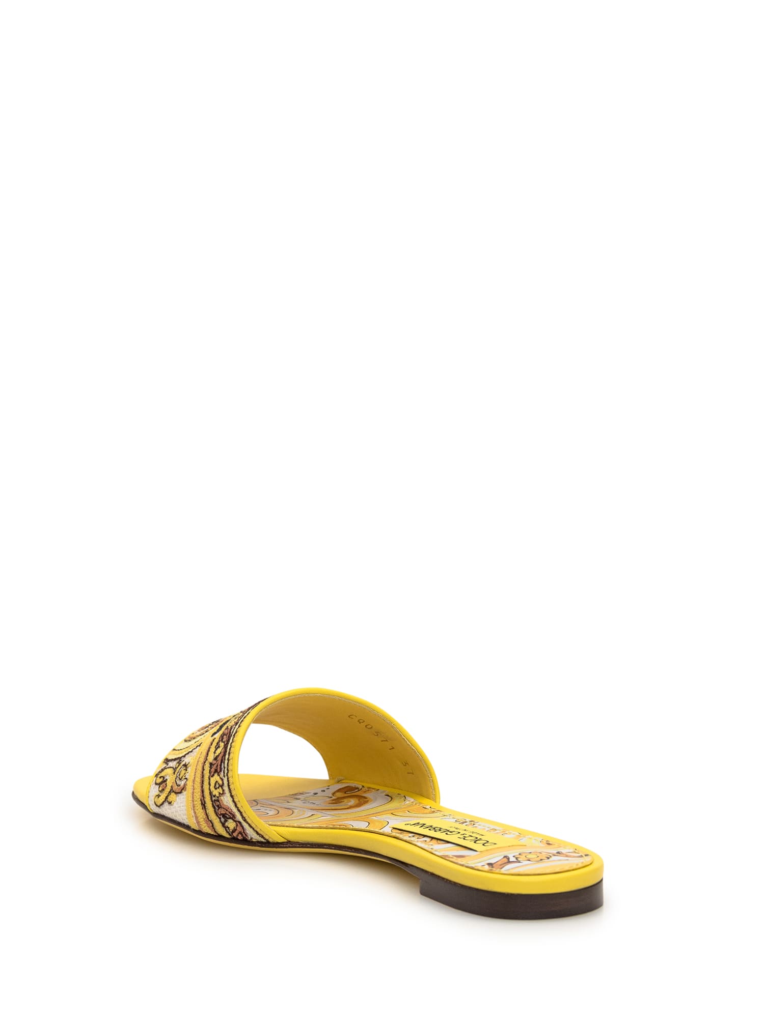 Shop Dolce & Gabbana Flat Slipper Embroidered In Multicolor/sole