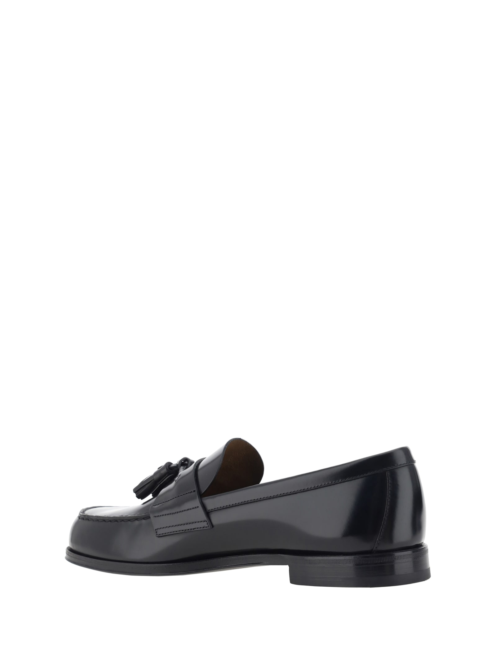 Shop Prada Loafers In Nero