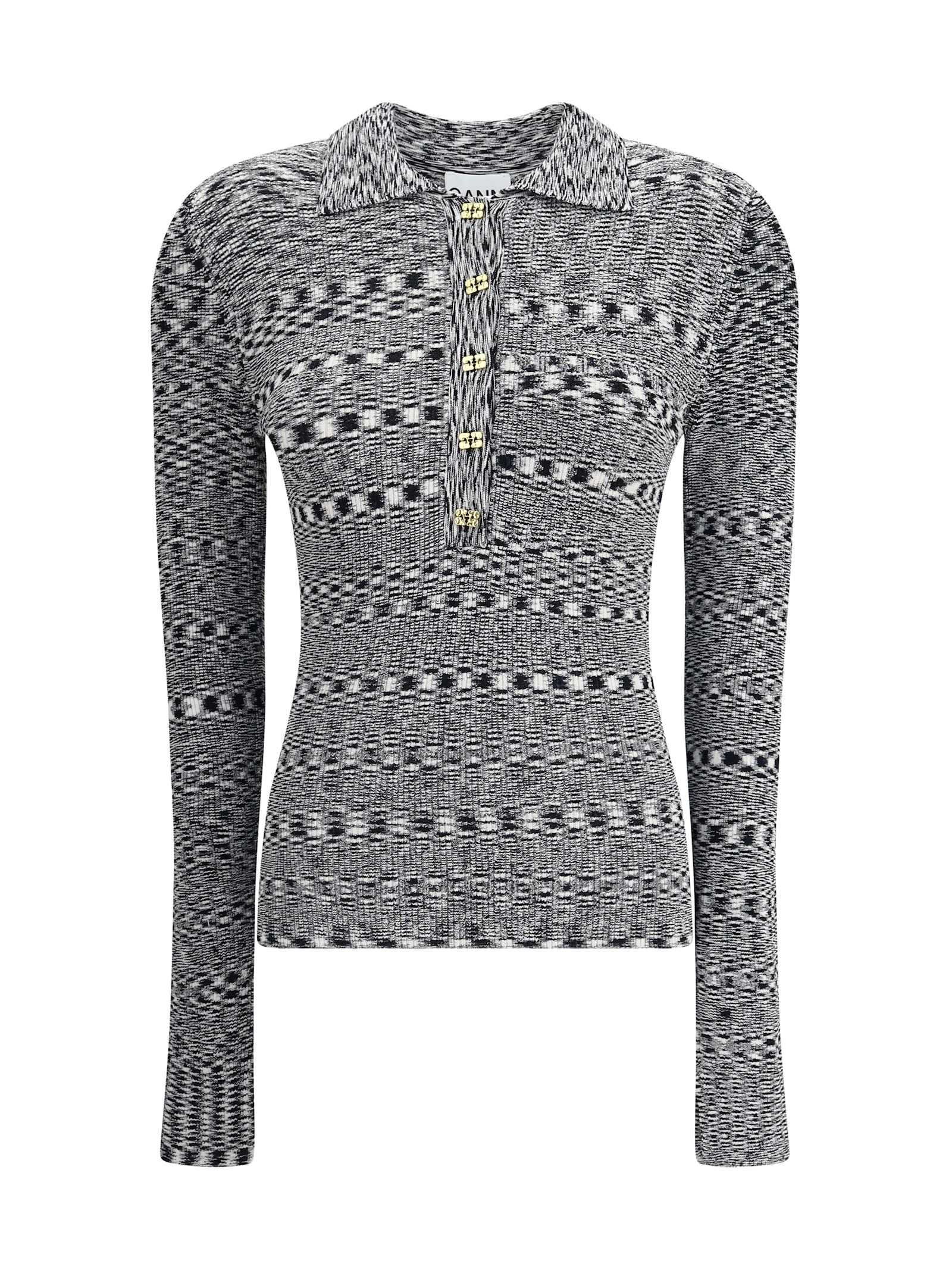 Ganni Space-dye Polo In Multi