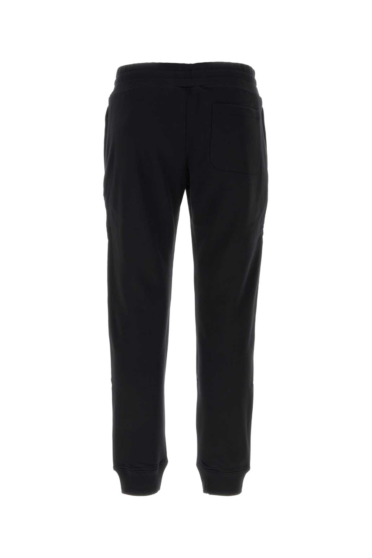 Shop Moschino Black Cotton Joggers In Fantasianero