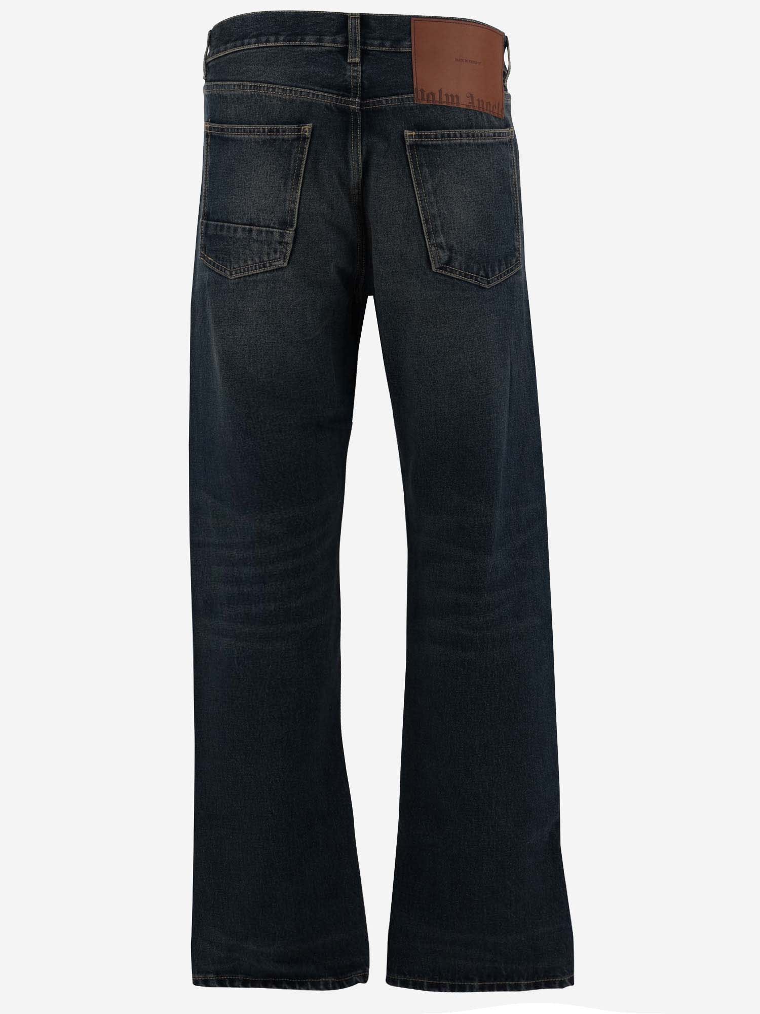 Shop Palm Angels 5 Pockets Denim Jeans In Blu